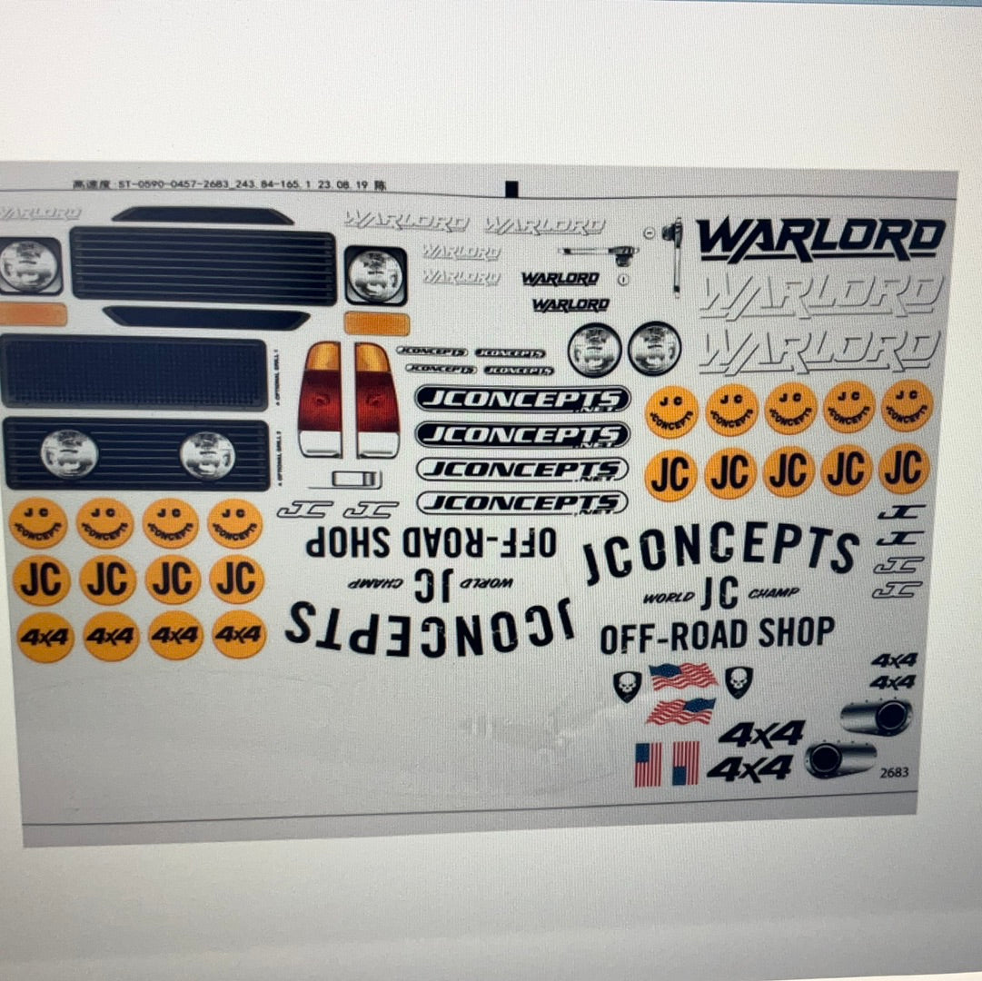 JConcepts JCI Warlord Pre-Trimmed 1/10 Tucked Rock Crawler Body (CLEAR) (12.3")