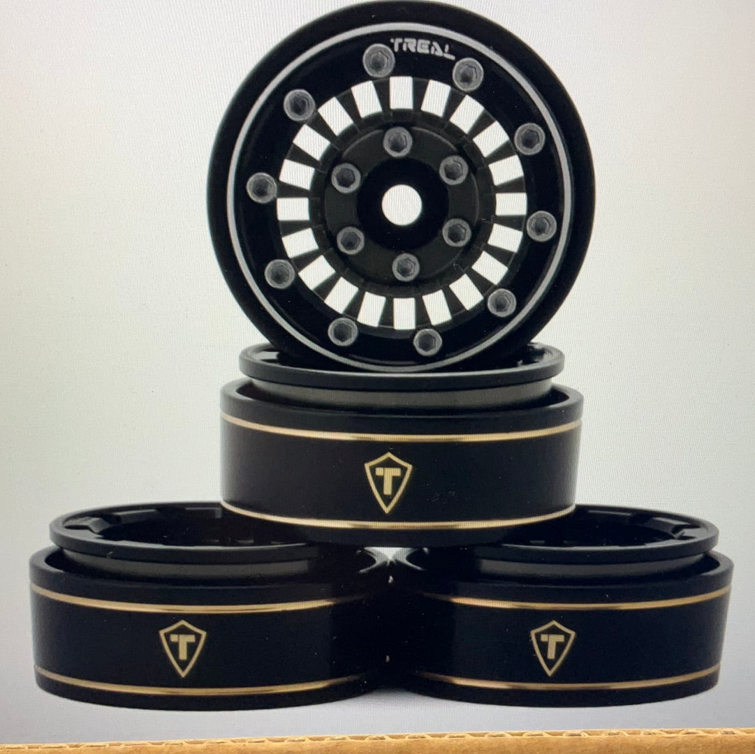 Treal Hobby Type C 1.0" Brass Beadlock Crawler Wheels (4) (27.3g)