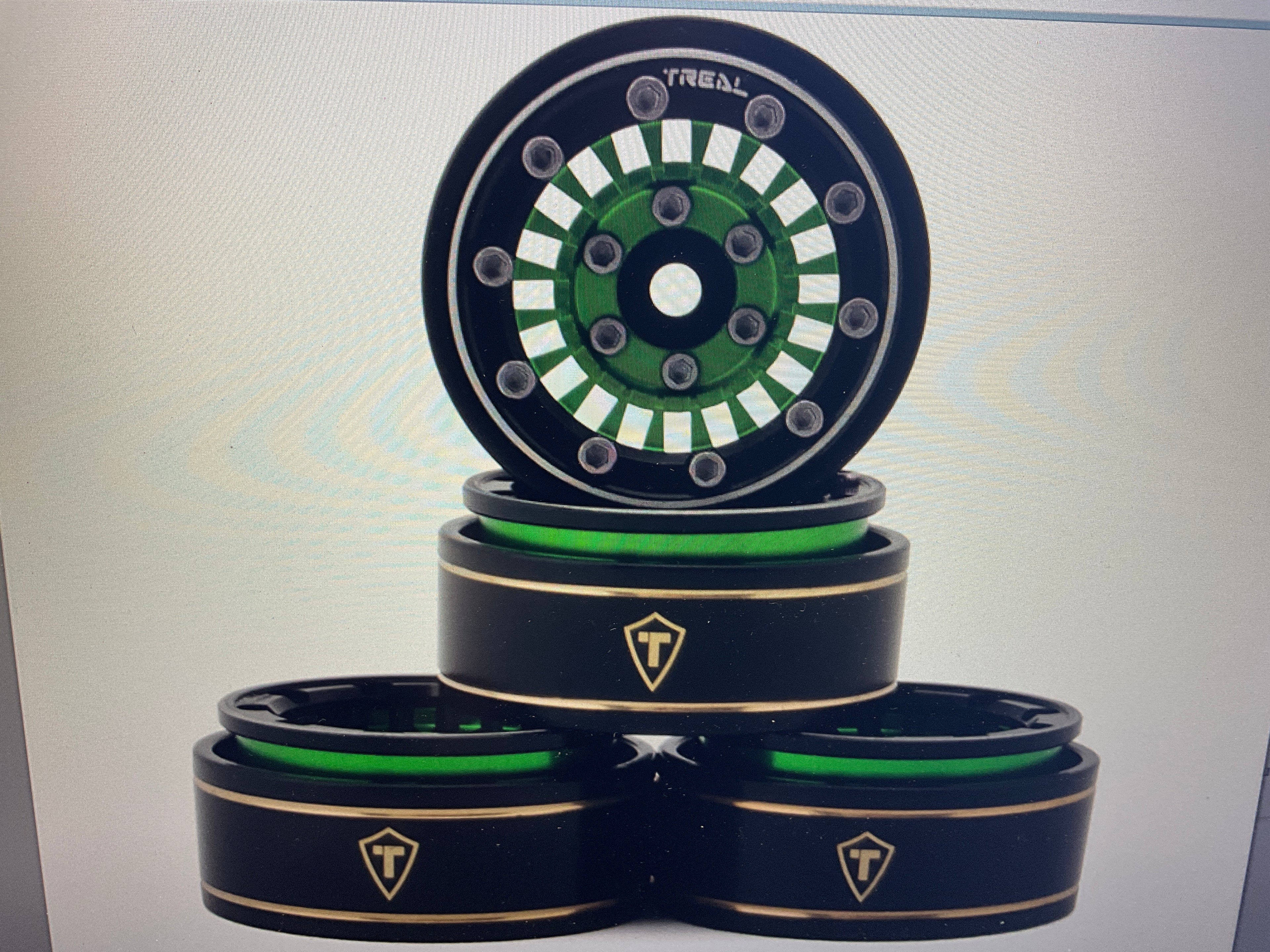 Treal Hobby Type C 1.0" Brass Beadlock Crawler Wheels (4) (27.3g)