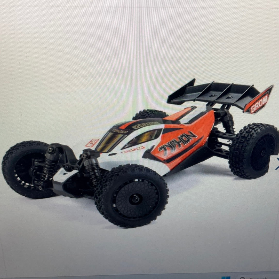 TYPHON GROM MEGA 380 Brushed 4X4 Small Scale Buggy RTR with Battery &amp; Charger, Blue/Silver