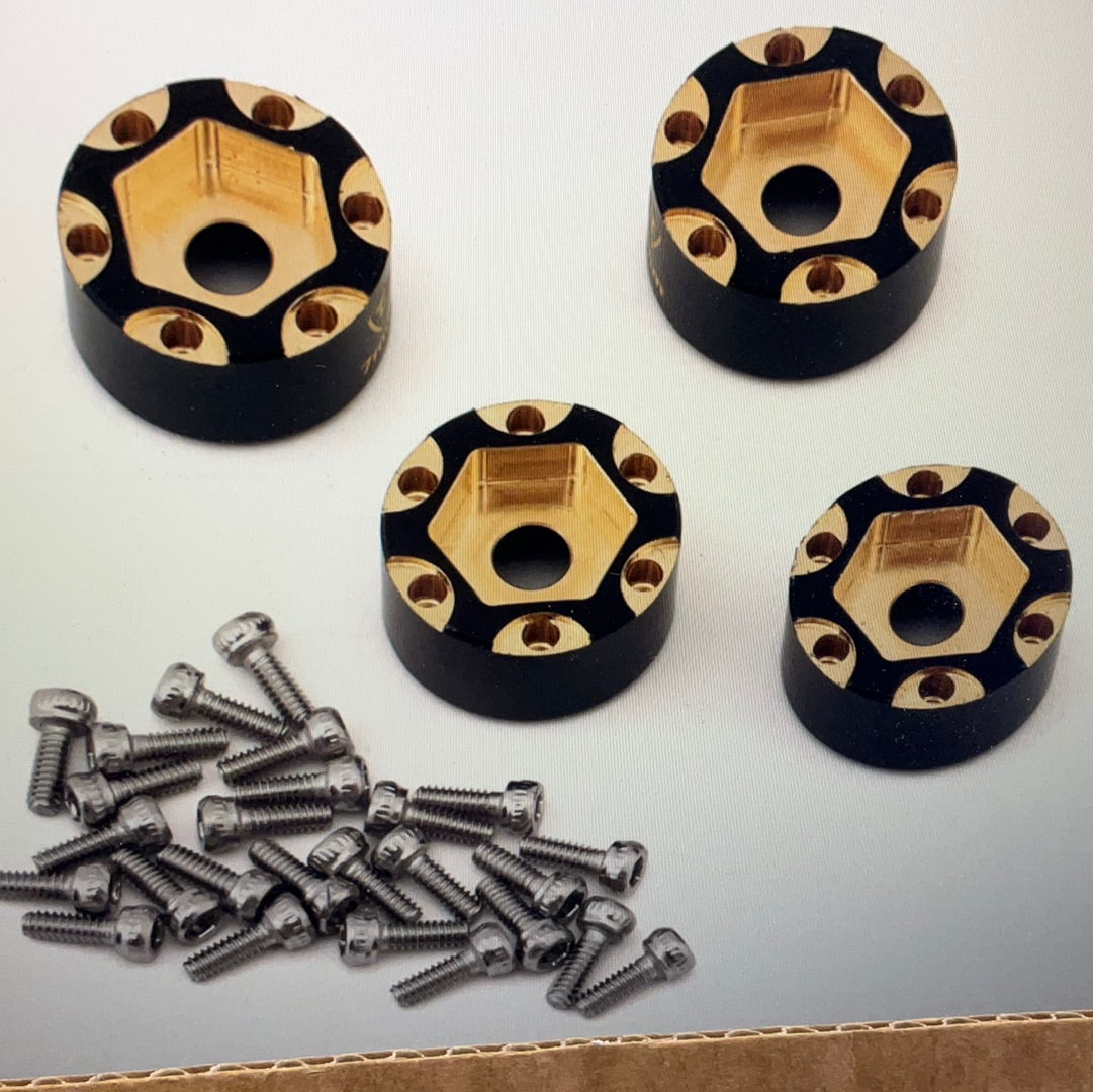 Treal Hobby Axial SCX24 1.0" Brass Beadlock Wheel Hub Spacers (4) (7mm) (3.5g)