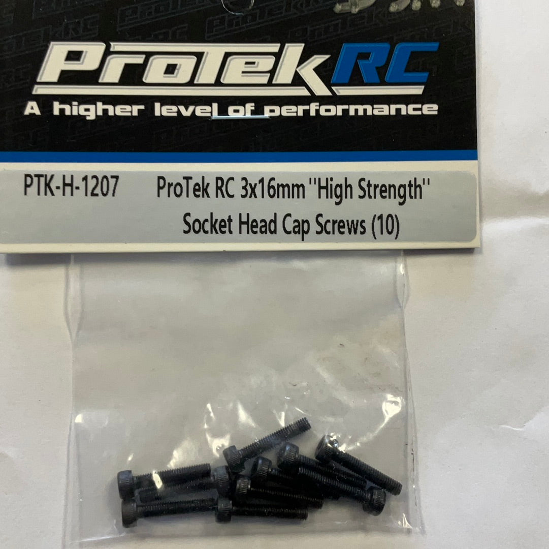 ProTek RC 3x16mm "High Strength" Socket Head Cap Screws (10)