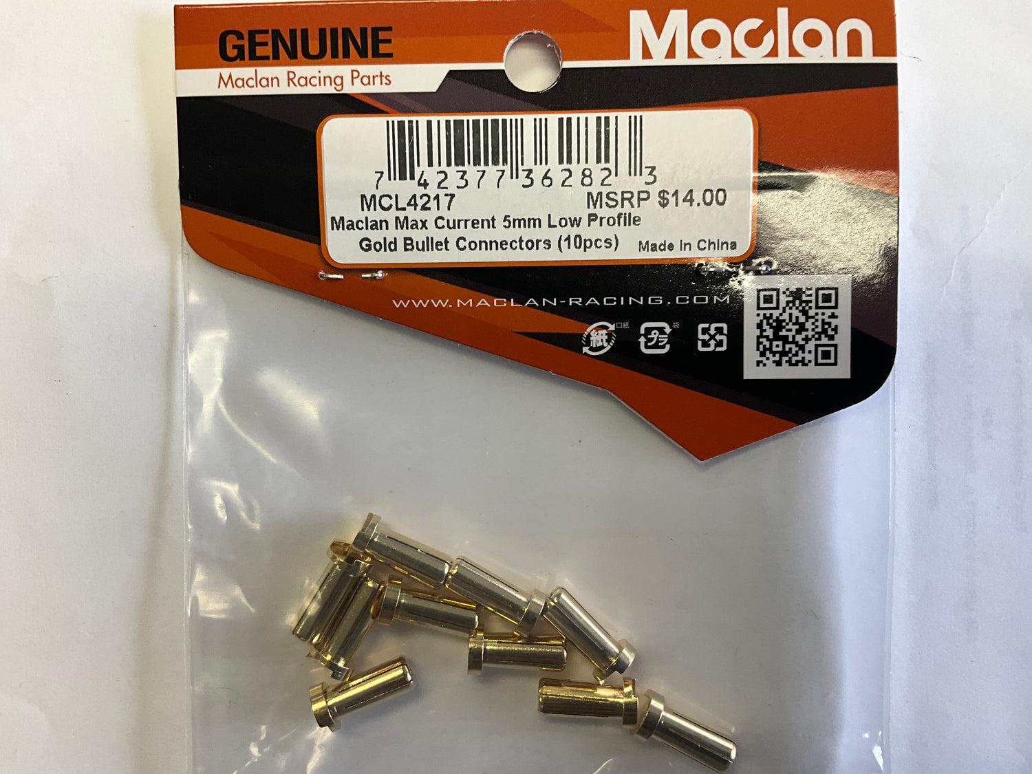 Maclan Max Current 5mm Low Profile Gold Bullet Connectors (10)