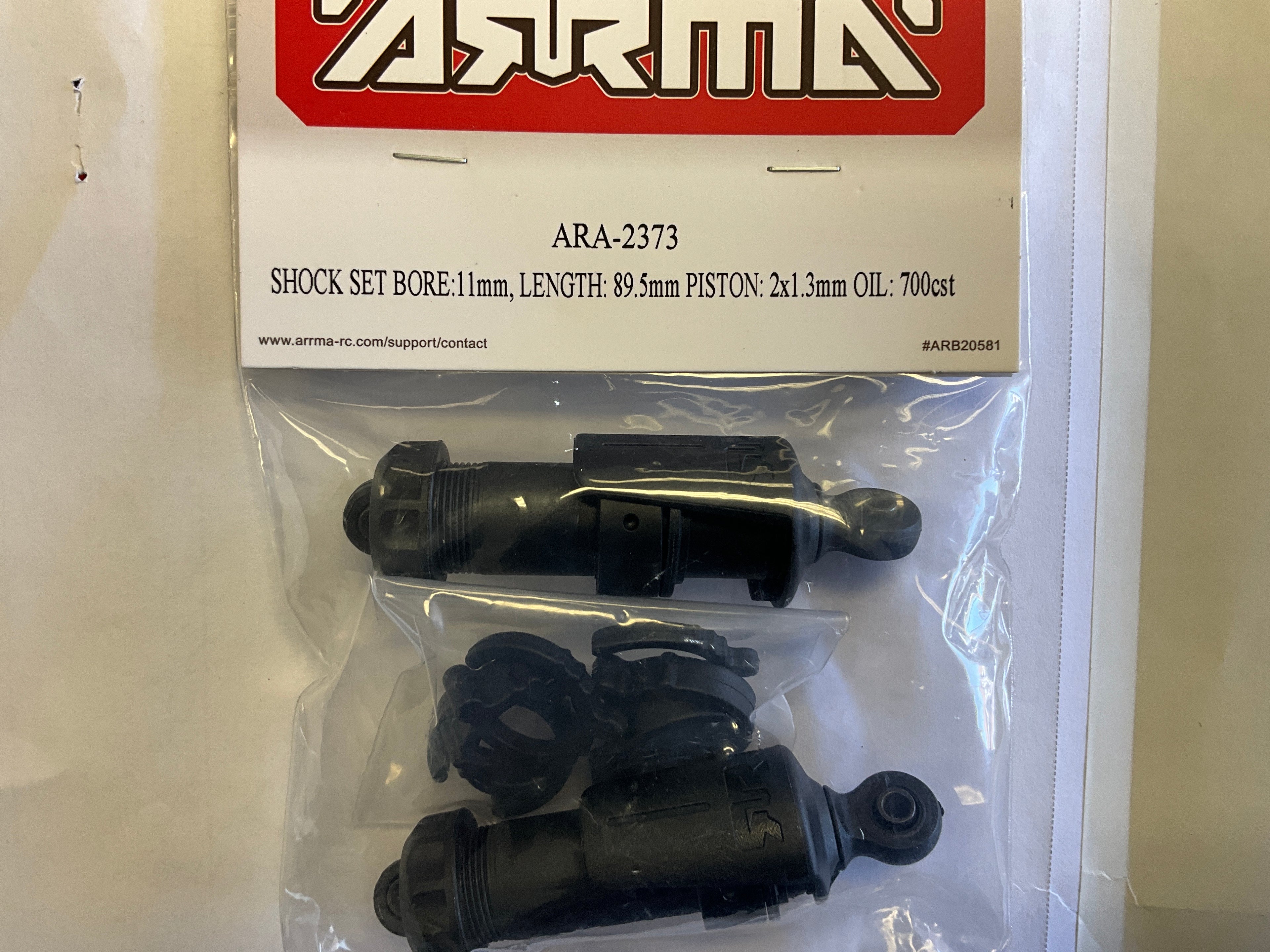ARRMA Shock Set 11mm Bore, 87mm Length, 2x1.3mm Piston, 700cSt Oil