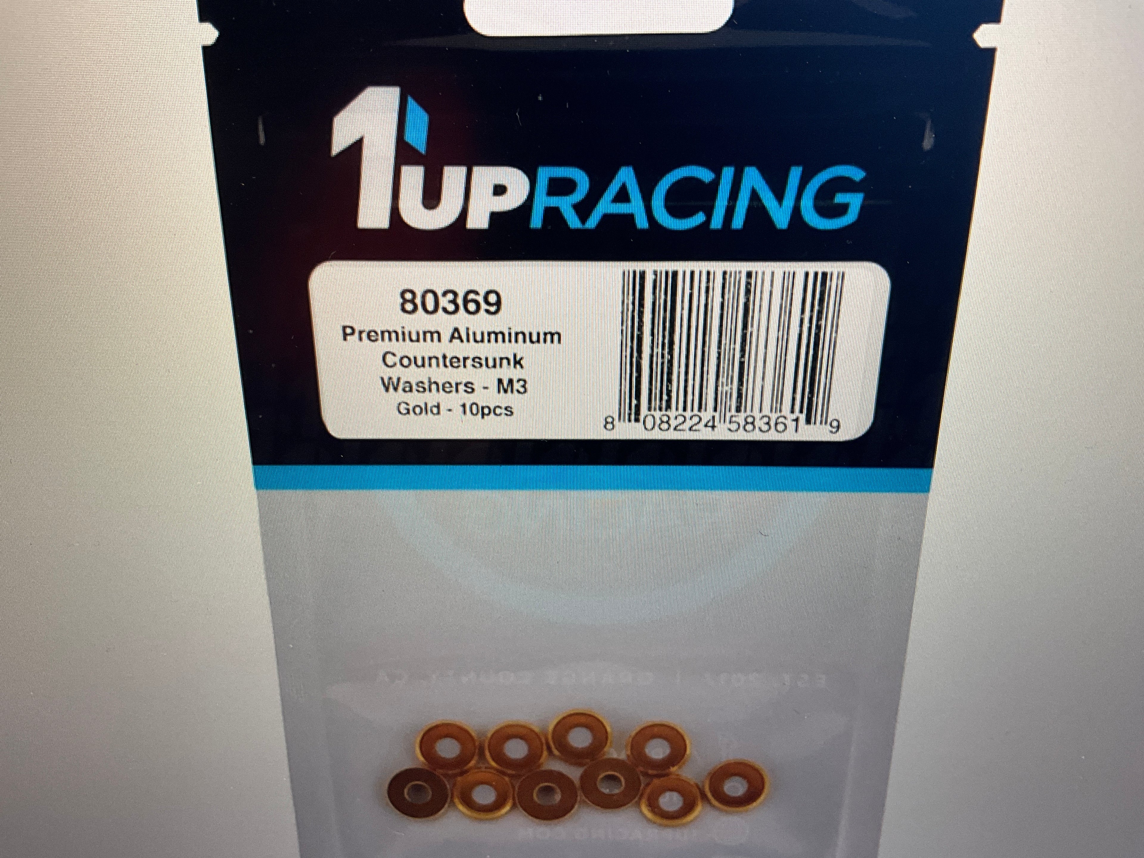 1UP Racing 3mm Countersunk Washers(10)
