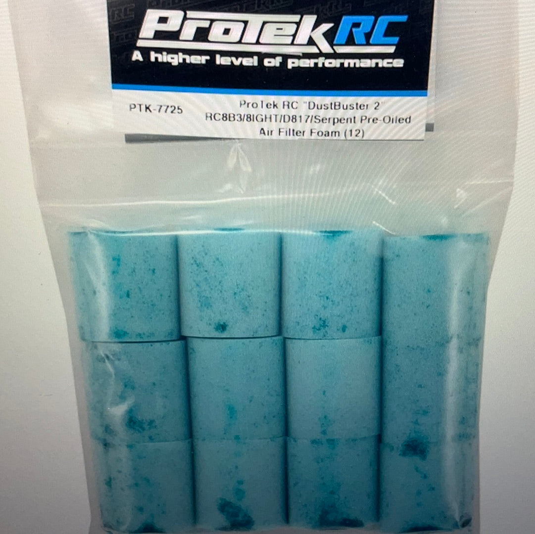 ProTek RC "DustBuster 2" TLR Style Pre-Oiled Air Filter Foam (12) (RC8B3/RC8B4/RC8T4/8IGHT/D817/SRX8/NB, NT48 2.0, 2.1)