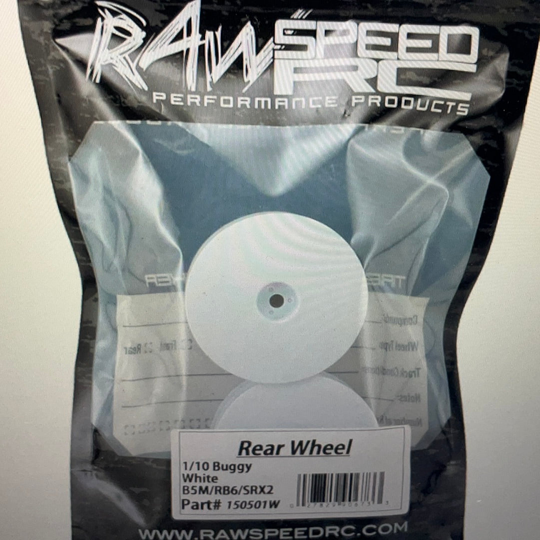 Raw Speed RC 2.2" 12mm Hex 1/10 Rear Buggy Wheels(2) (B6/22/RB6/ZX6)
