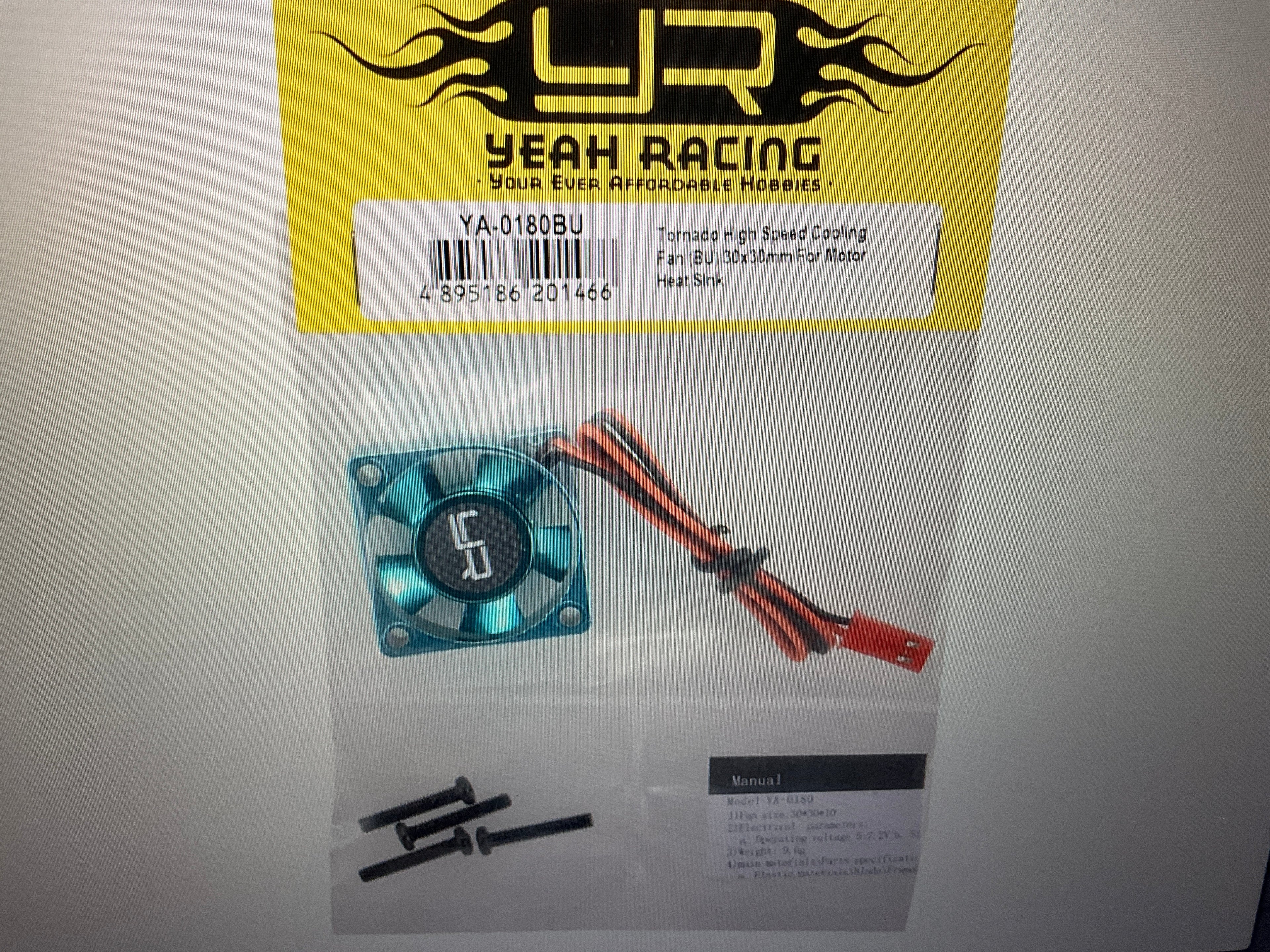 Yeah Racing 30x30x10mm Tornado High Speed Fan (Blue)