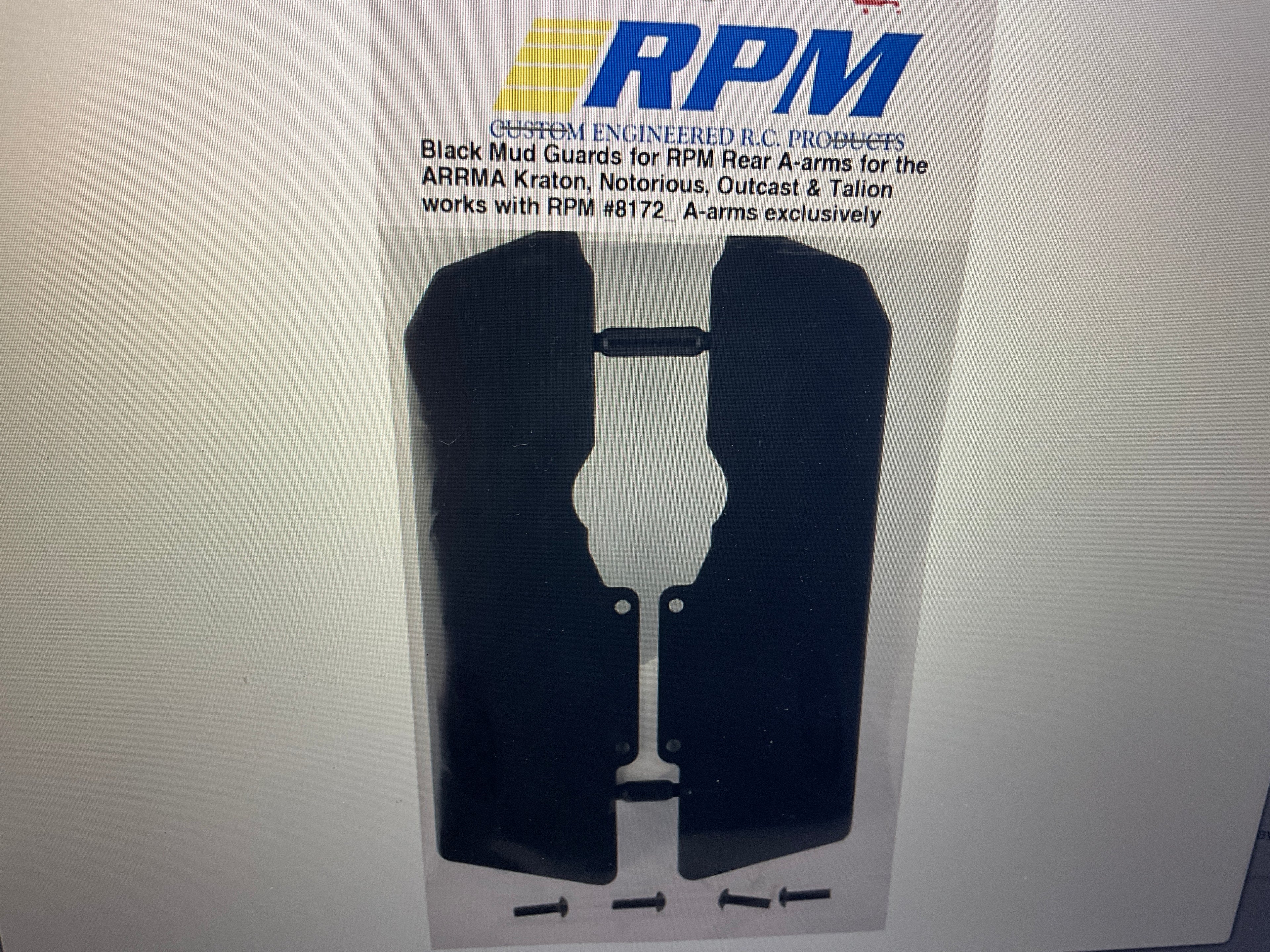 RPM Arrma 6S A-Arm Mud Guards (Black) (2) (Kraton/Outcast)