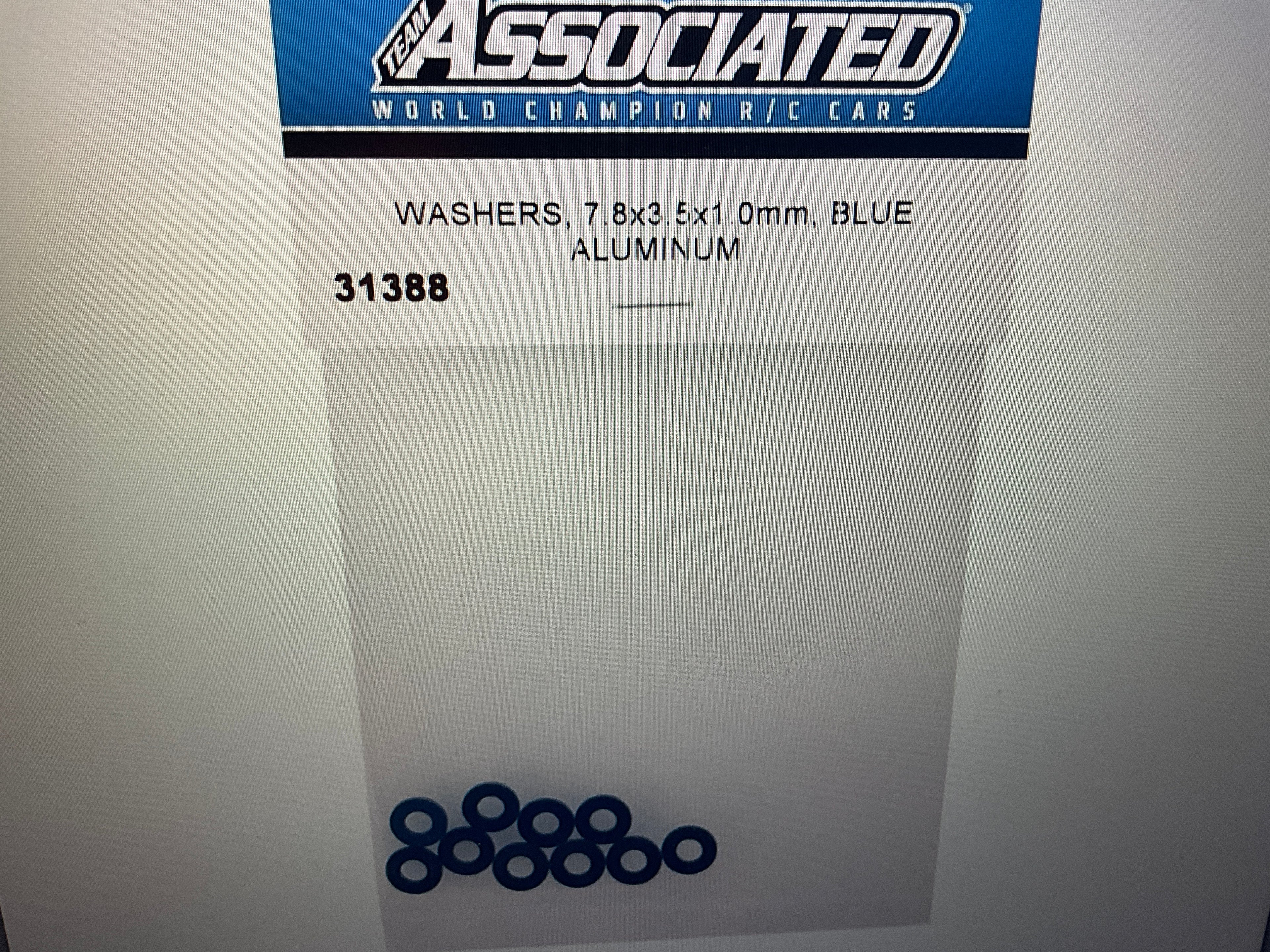 Team Associated 7.8x3.5x1.0mm Aluminum Hub Spacer Washer (Blue) (10)