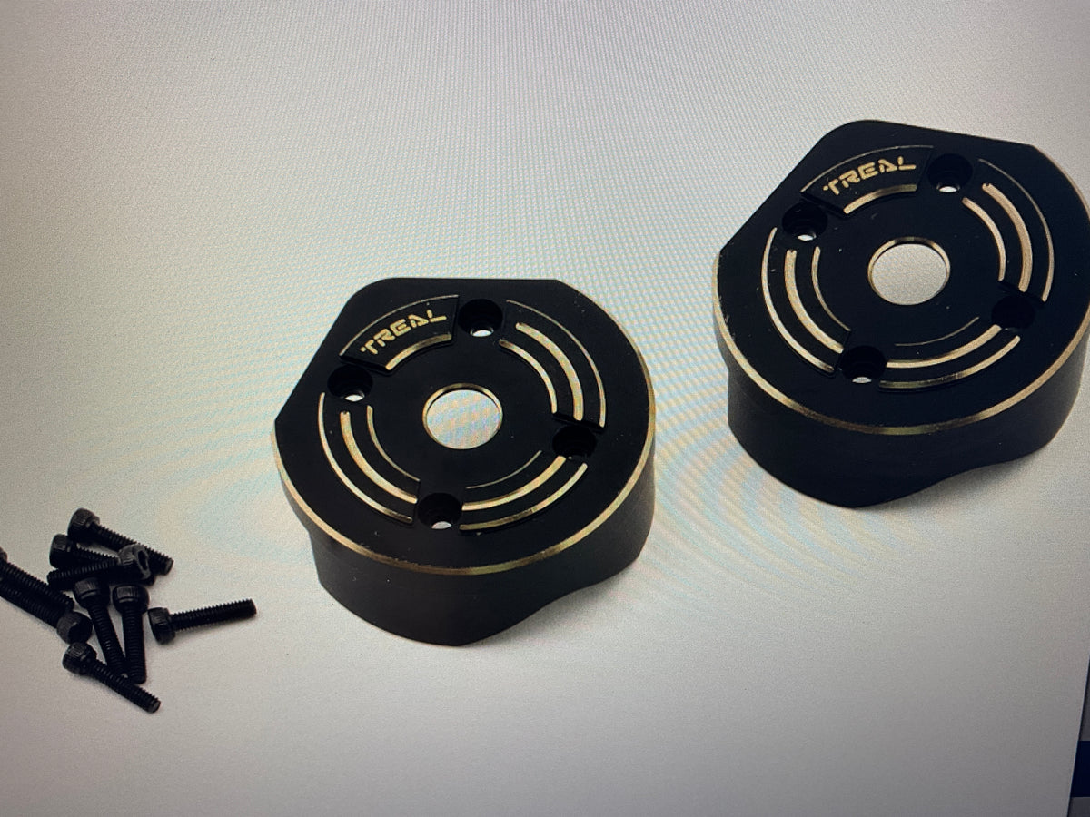 Treal Hobby Axial SCX10 III/Capra Brass Outer Portal Covers (93g)