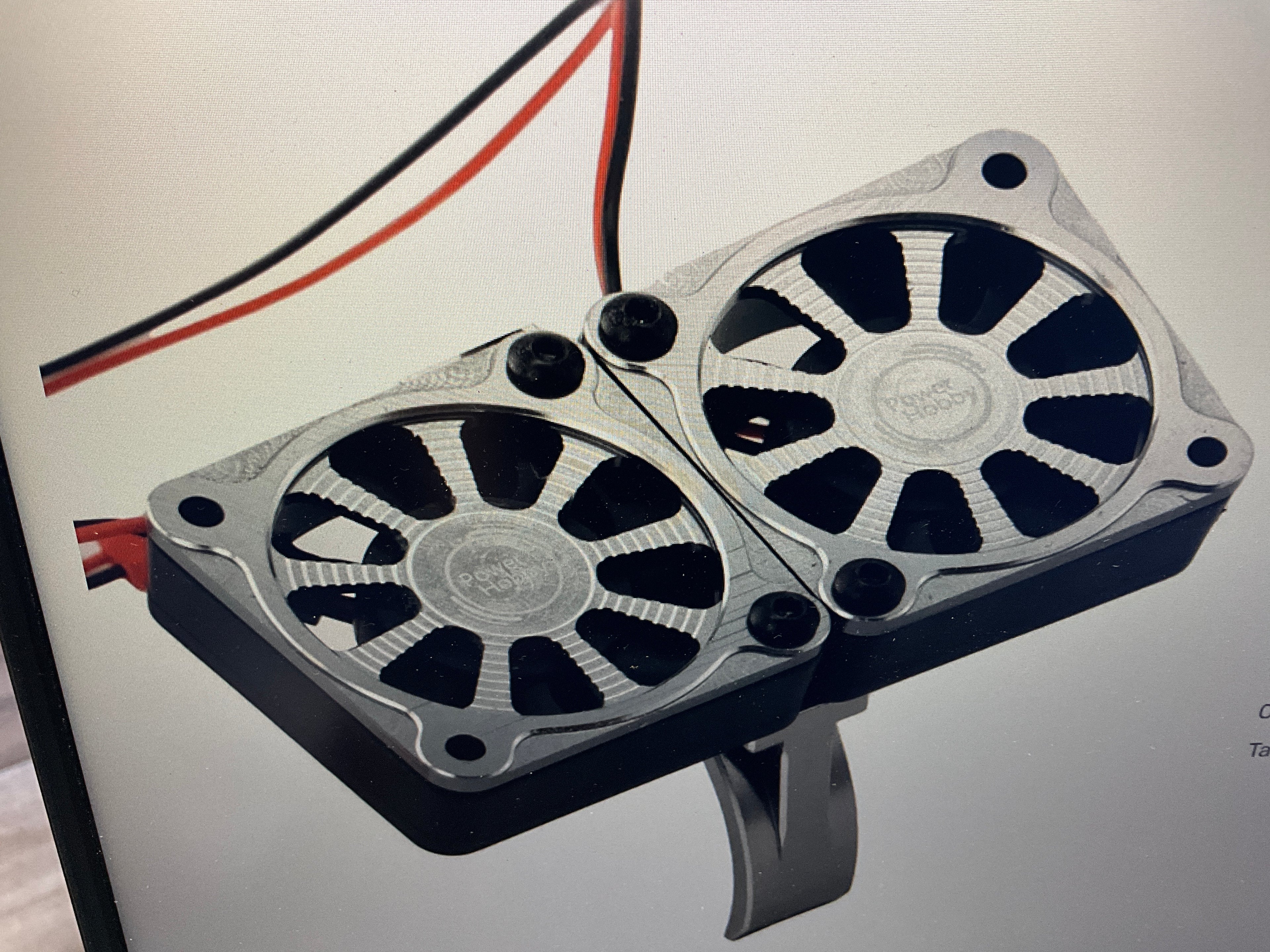 Powerhobby 1/8 Aluminum Heatsink 40mm Dual High Speed Cooling Fans Cover Silver