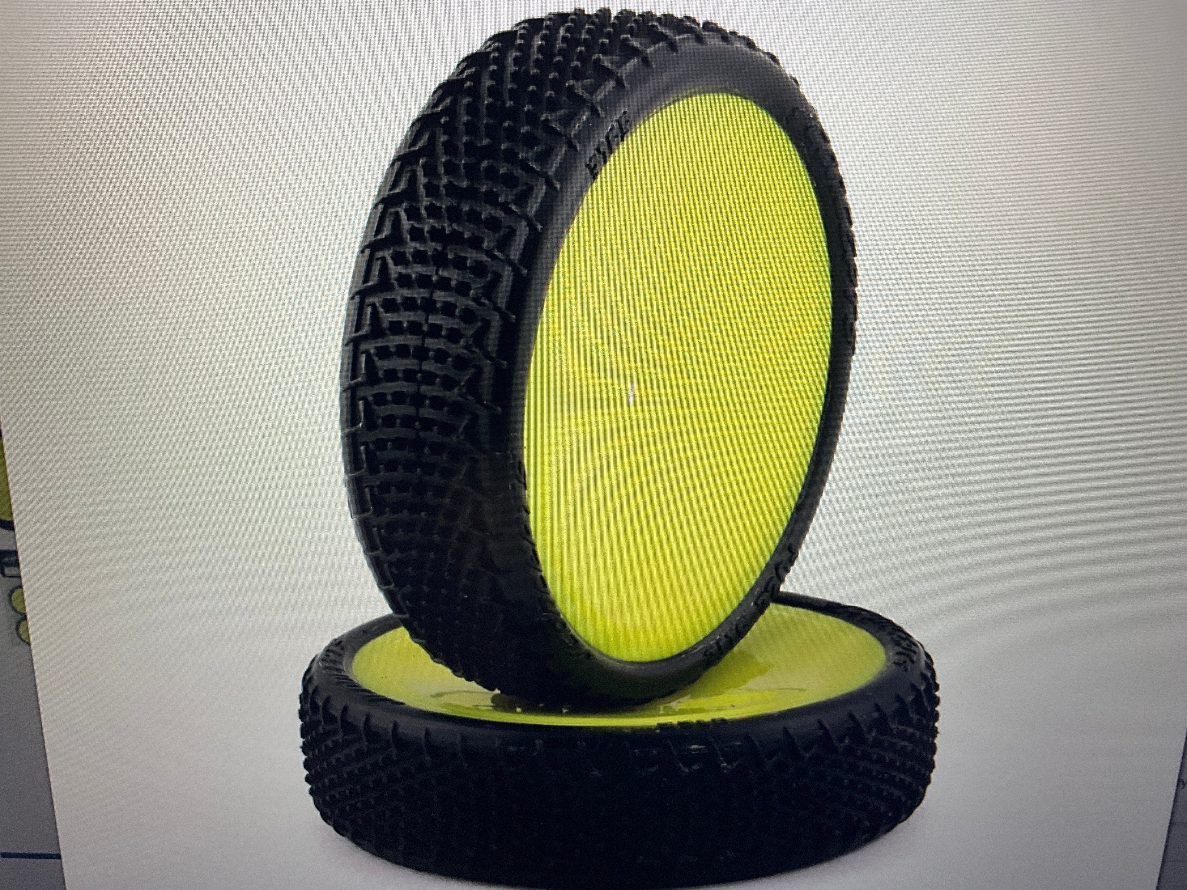 JConcepts Fuzz Bite LP 2.2 Pre-Mounted 2WD Front Buggy Carpet Tires (Yellow) (2) w/12mm Hex (Pink)