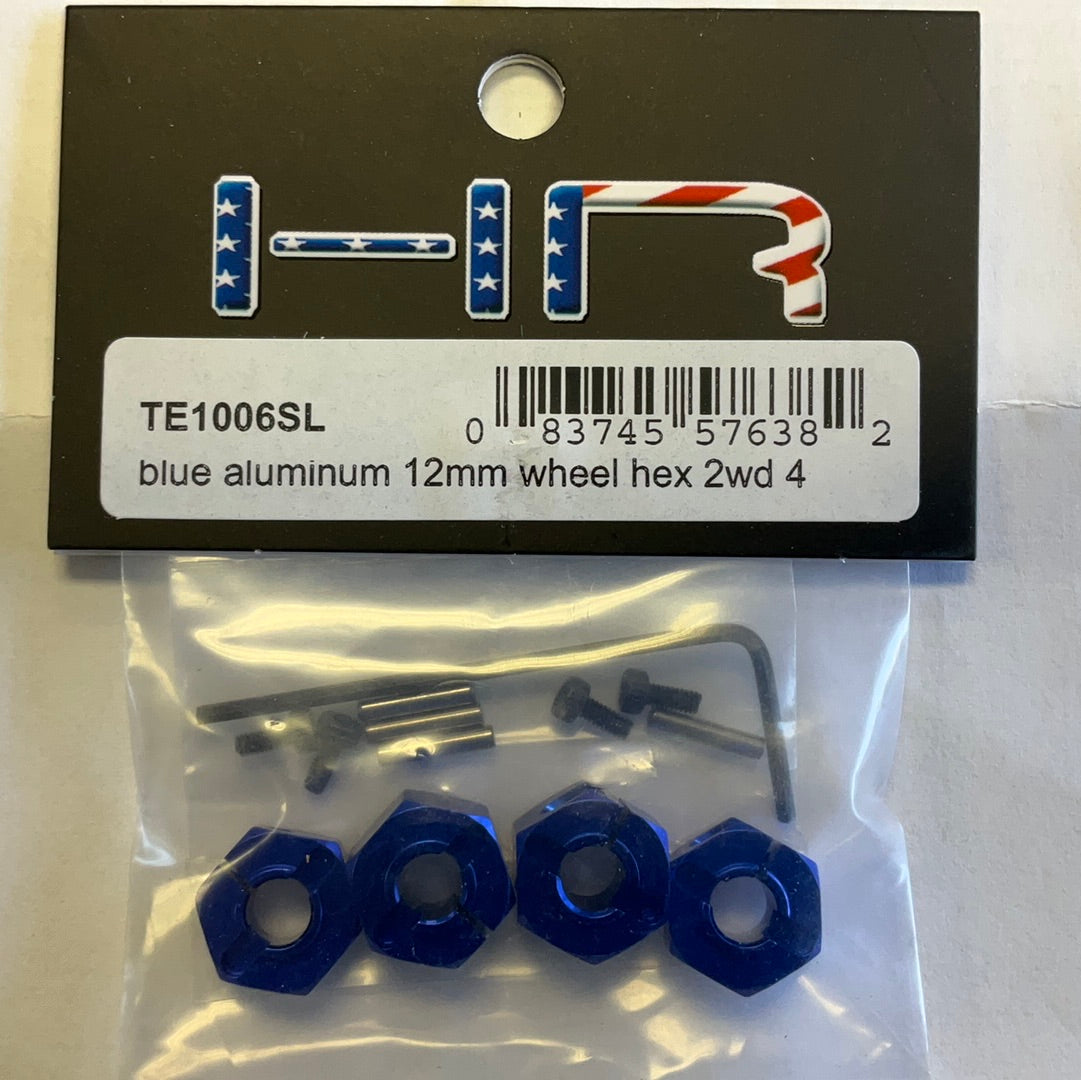 Hot Racing 12mm Traxxas 2WD Aluminum Wheel Hexes (Blue) (4)