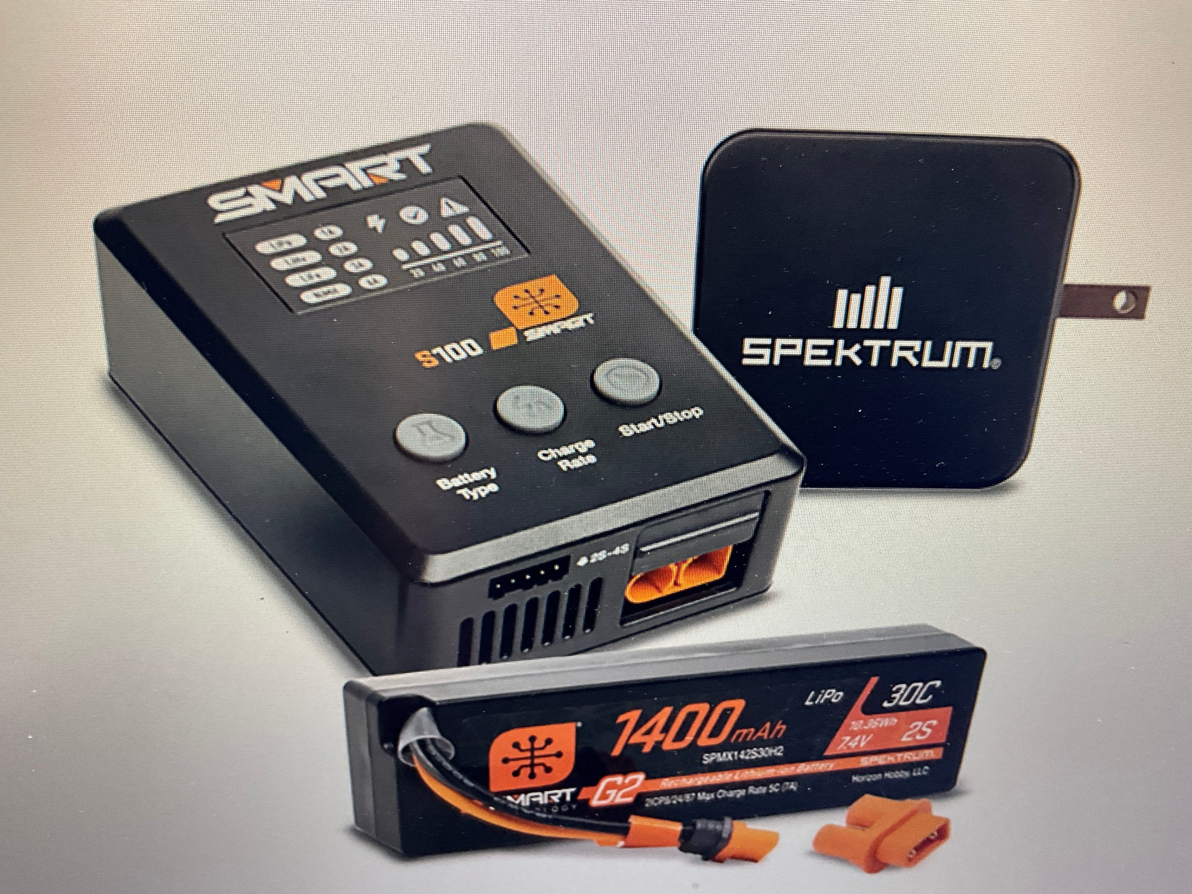 Smart Powerstage Surface Bundle: 1400mAh 2S 30C LiPo Battery (IC2) / 100W S100 Charger / 65W Power Supply / Adapter