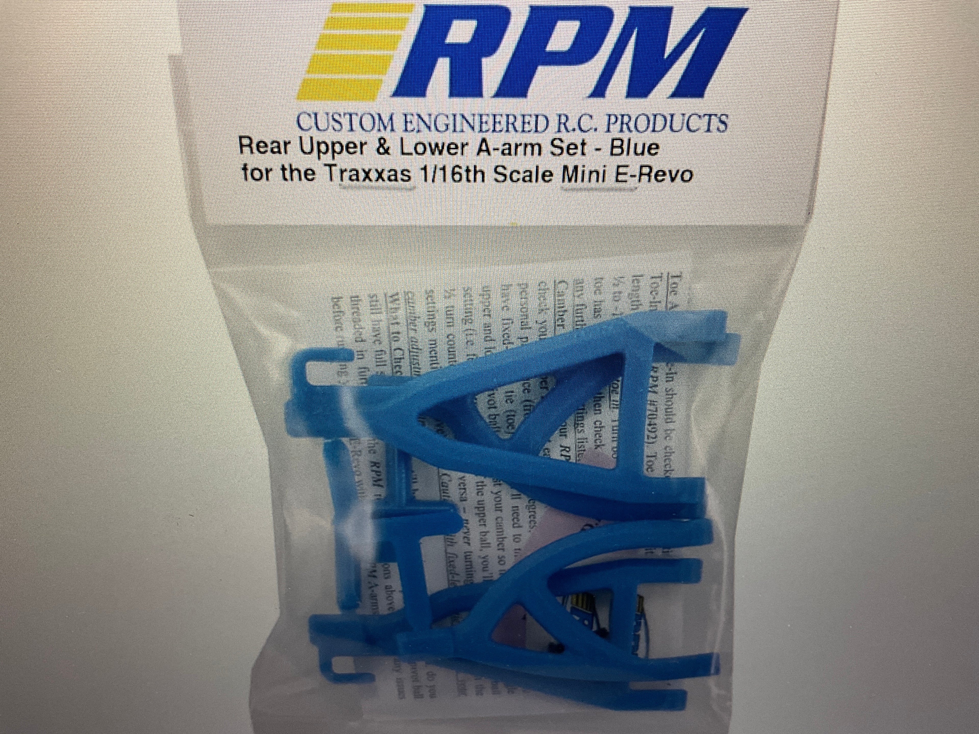 RPM Rear Upper & Lower A-Arms for Traxxas 1/16 E-Revo (Blue)