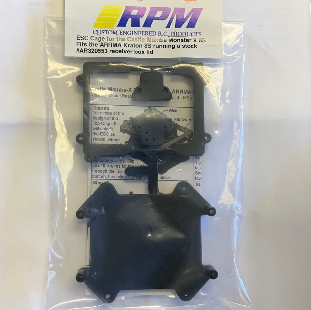 RPM Arrma 8S BLX Castle Mamba Monster X8S ESC Cage (Black)