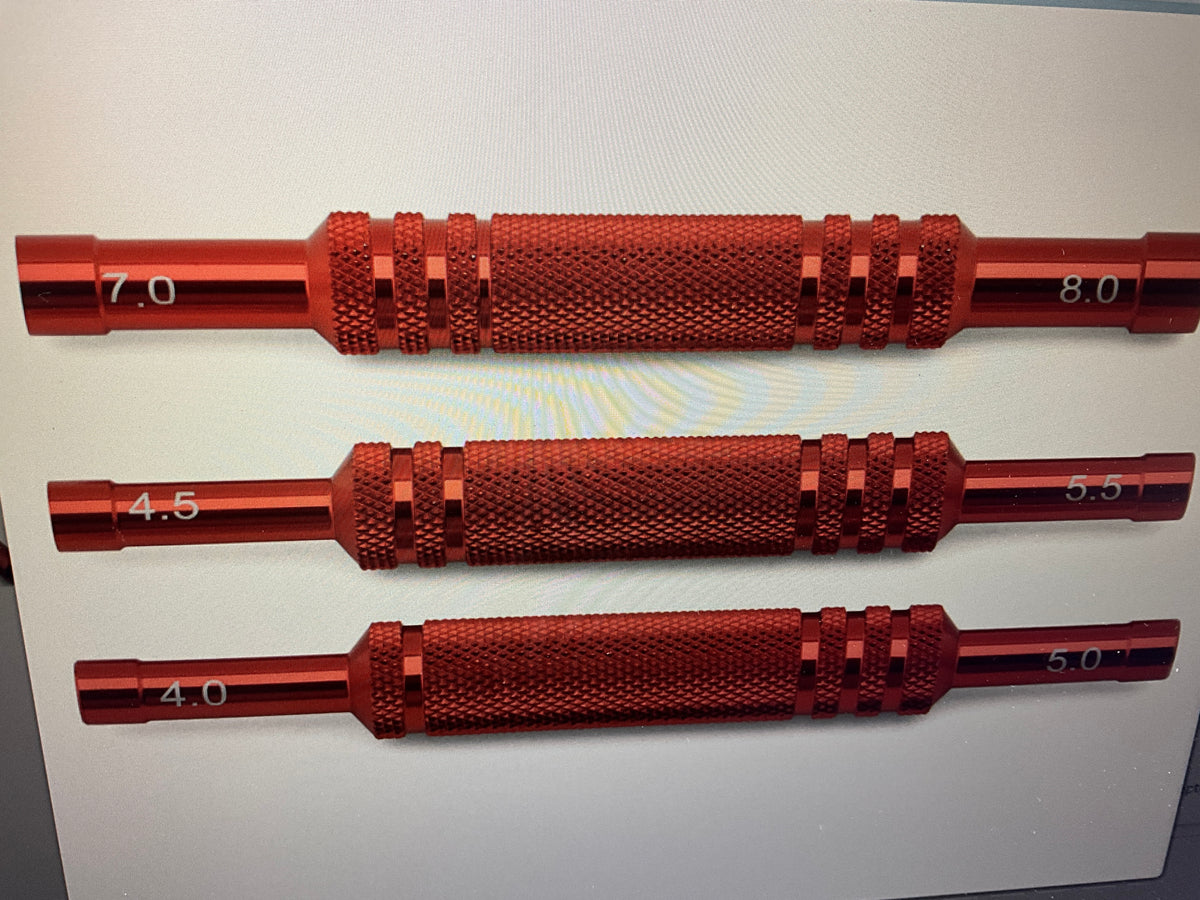 Injora Aluminum Thin-Walled Wheel Nut Wrenches Set (Red)