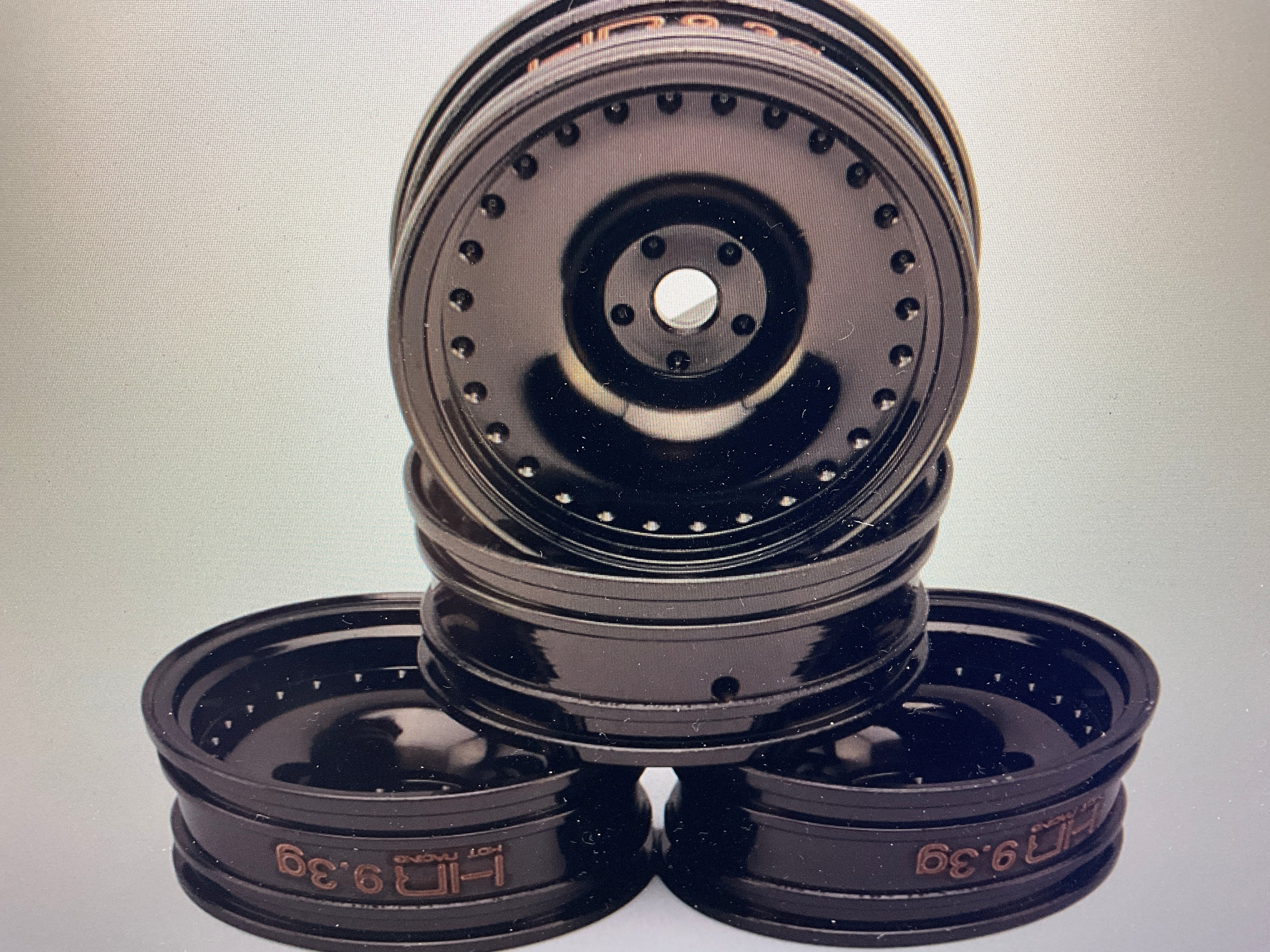 Hot Racing Axial SCX30 0.7" Brass Crawler Wheels (Black Chrome) (4) (9.3g ea)