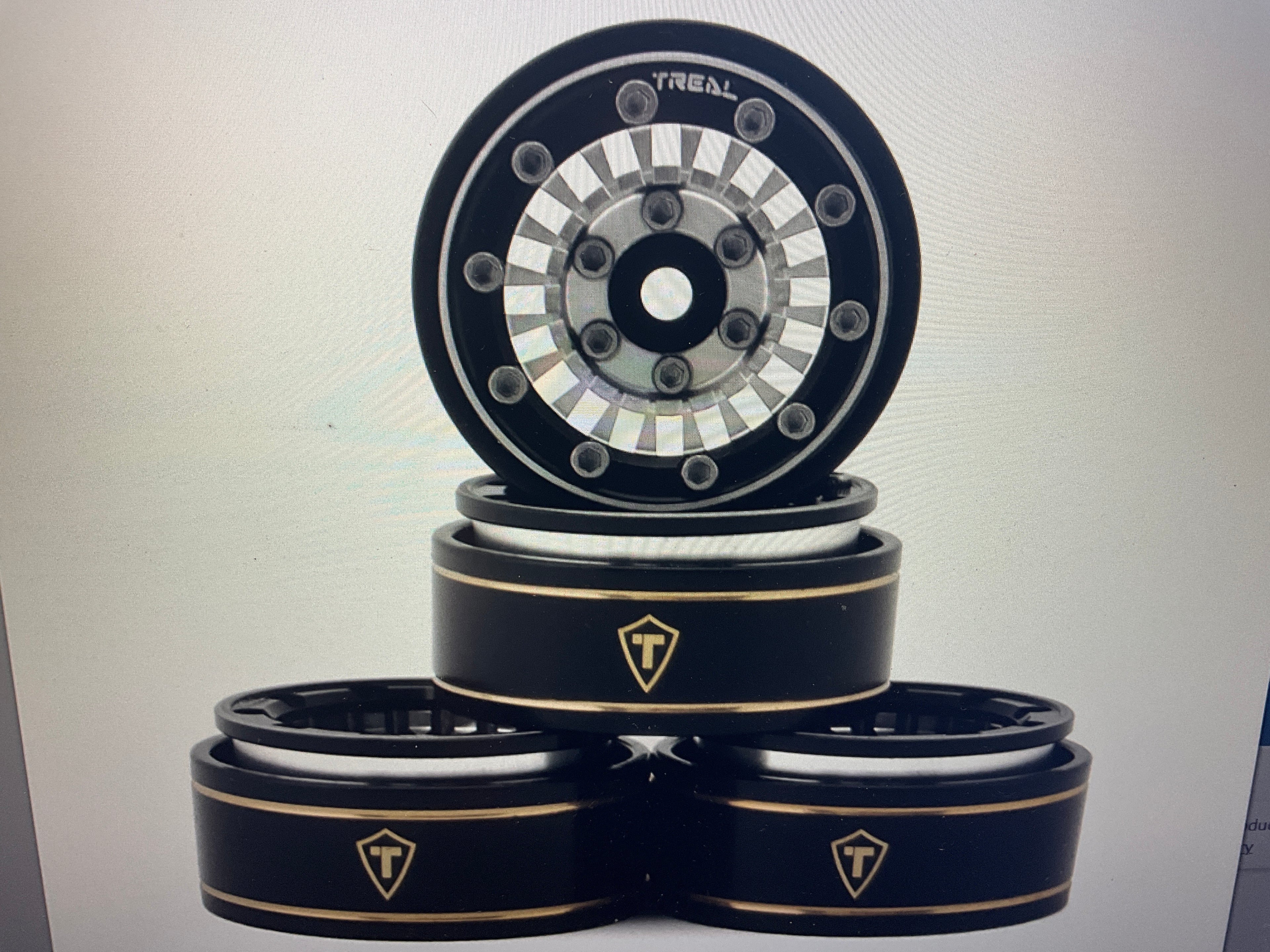 Treal Hobby Type C 1.0" Brass Beadlock Crawler Wheels (4) (27.3g)