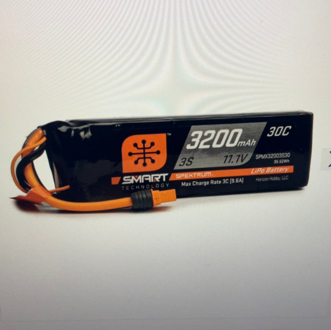 SPEKTRUM 11.1V 3200mAh 3S 30C Smart LiPo Battery: IC3