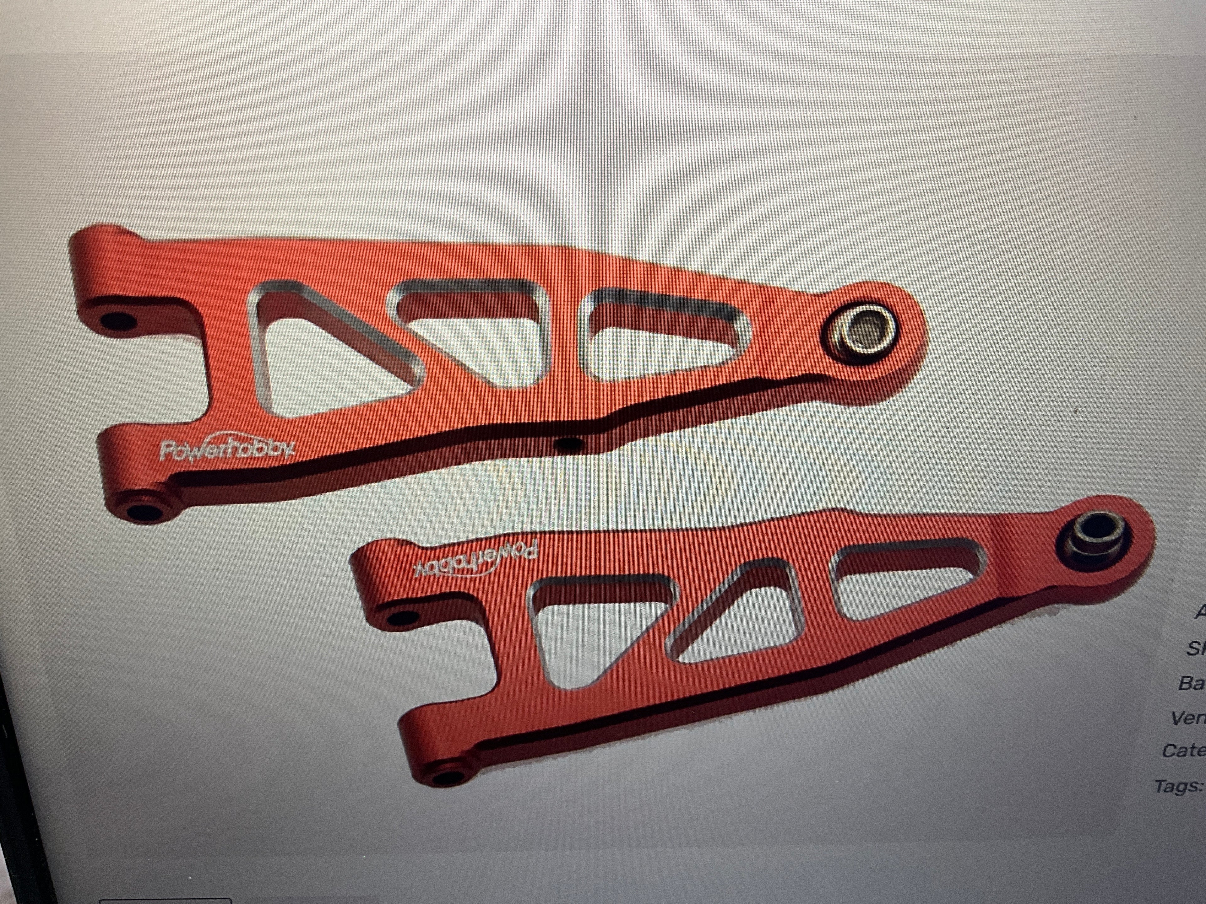 Powerhobby Aluminum Front Lower Arms Red Arrma Granite / Typhon GROM