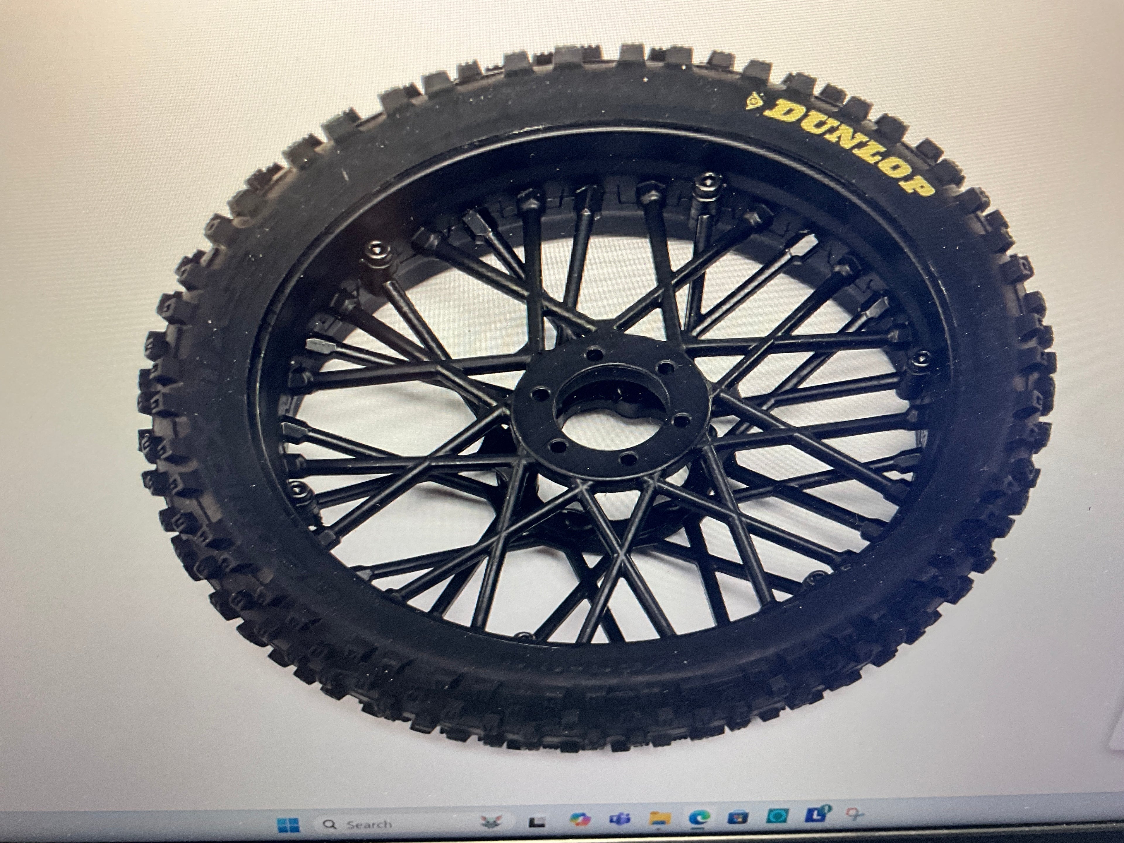 LOSI Dunlop MX53 Front Tire Mounted, Black: Promoto-MX