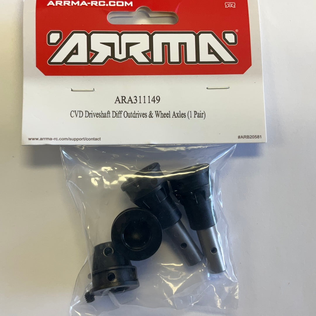 ARRMA CVD Driveshaft Diff Outdrives &amp; Wheel Axles (2)