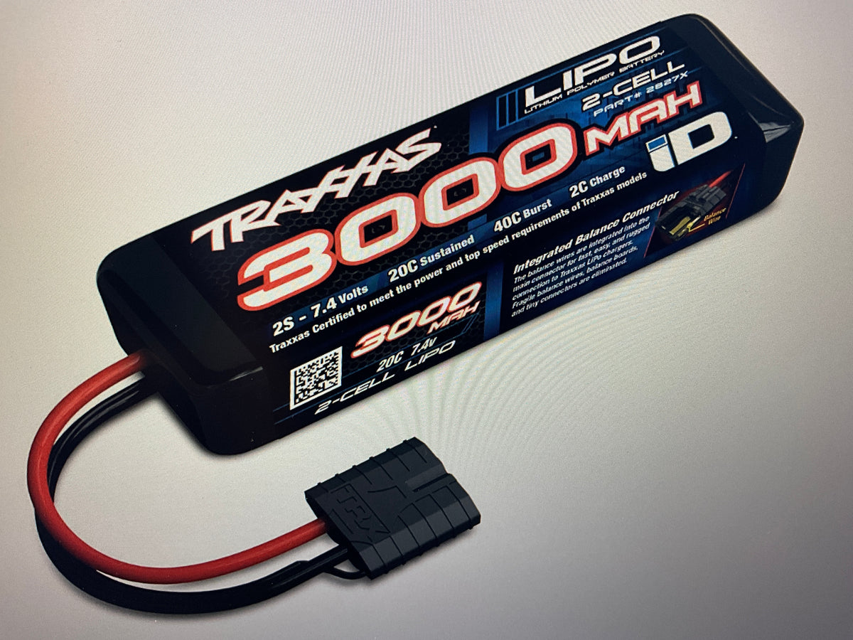 3000 mAh 7.4 Volt 2-Cell LiPo Battery
