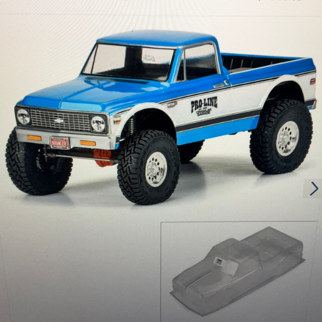 PROLINE 1/10 1972 Chevy K-10 Clear Body 12.3" Wheelbase Crawlers