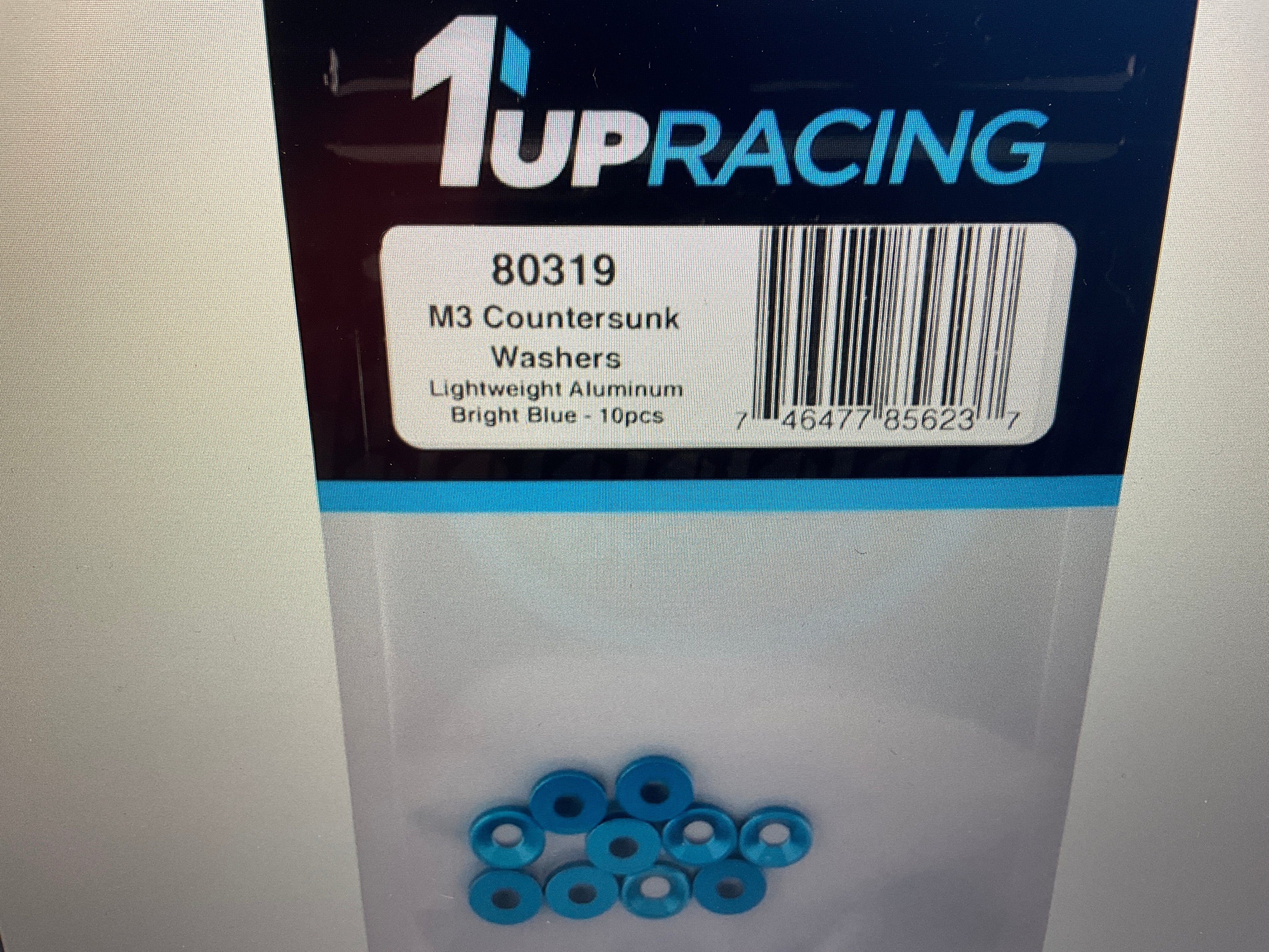 1UP Racing 3mm Countersunk Washers(10)