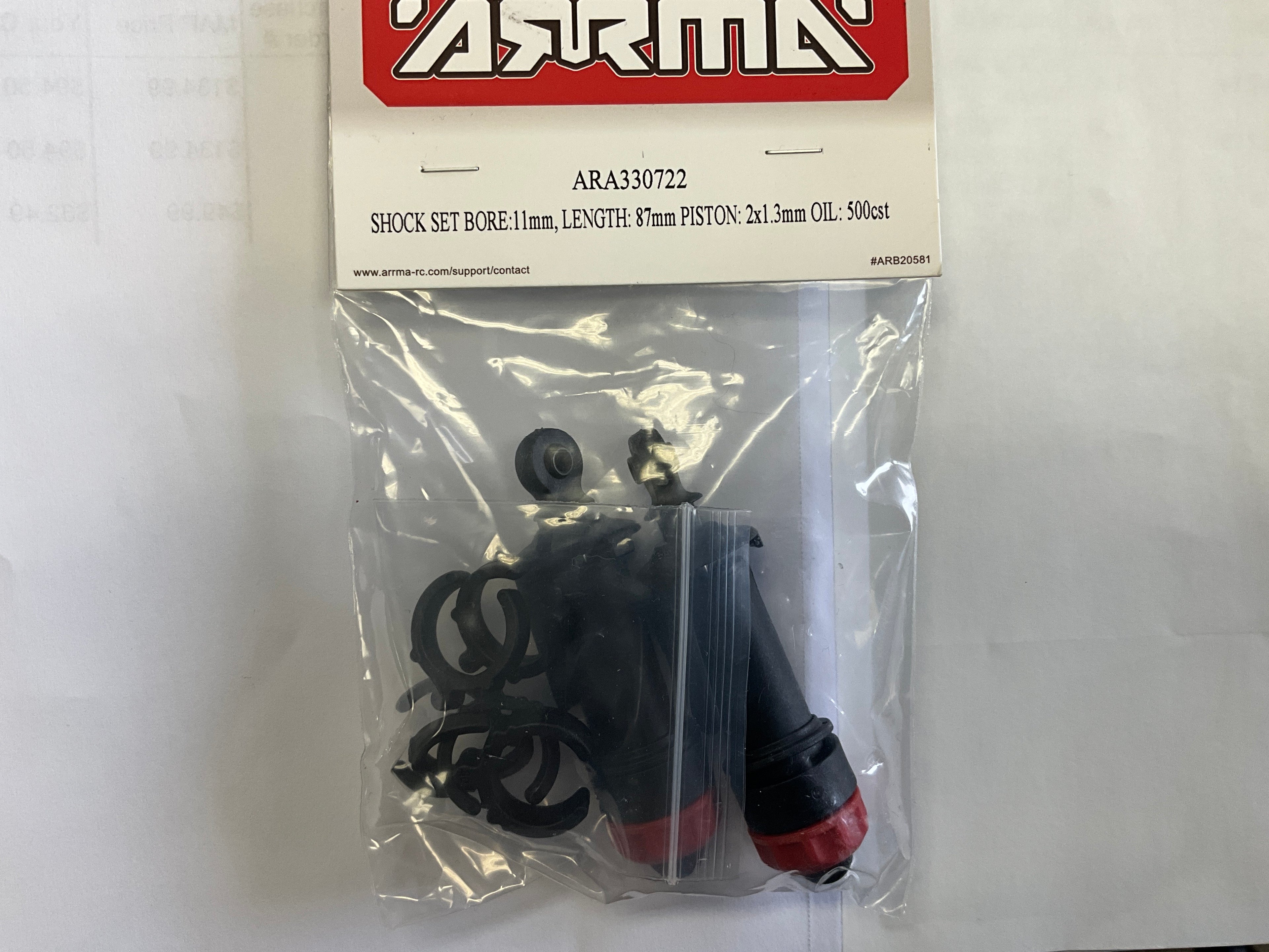 ARRMA Shock Set Bore:11mm, Length: 87mm, Oil: 500cSt