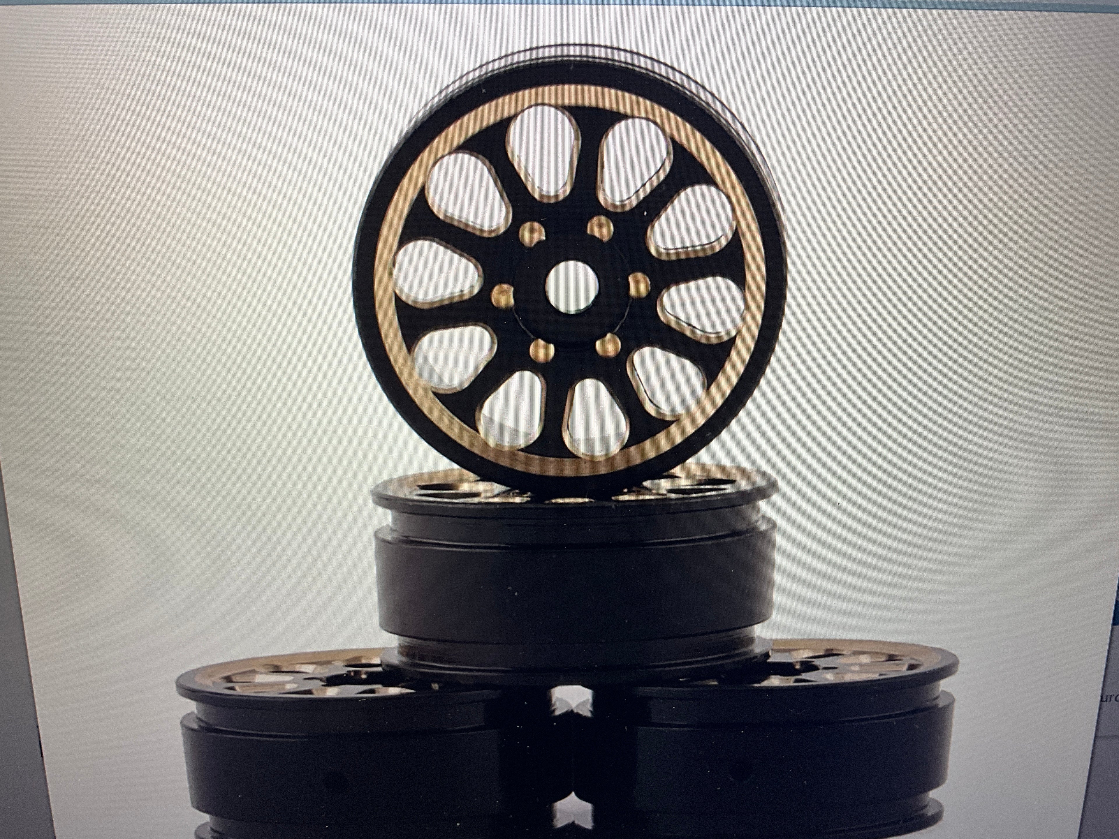 Samix SCX24 Brass 1.0" Wheel Set (Black) (4) (20.75g)