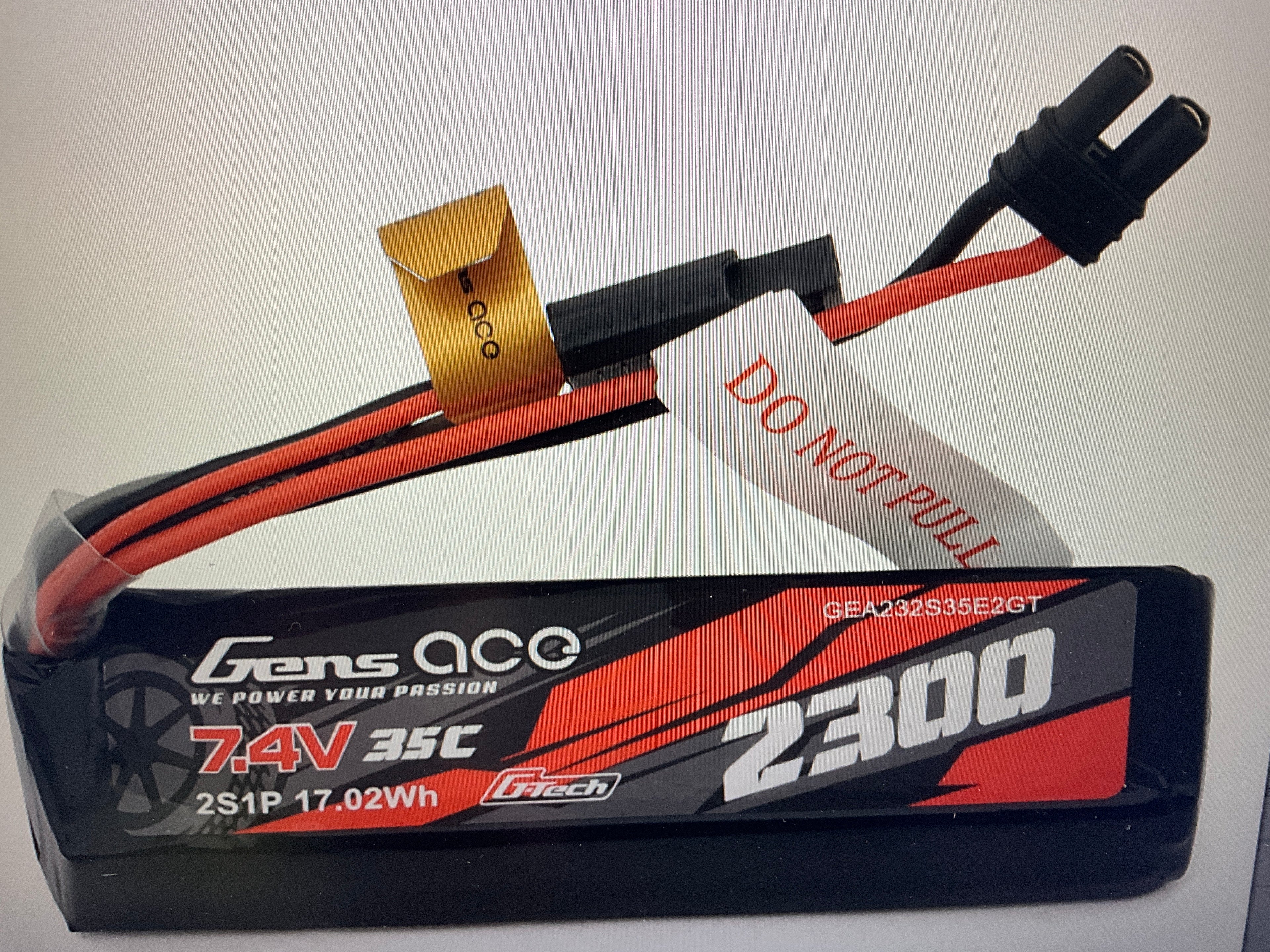 Gens Ace 2S 35C G-Tech Lipo Battery Pack (7.4V/2300mAh) w/iEC2 Connector