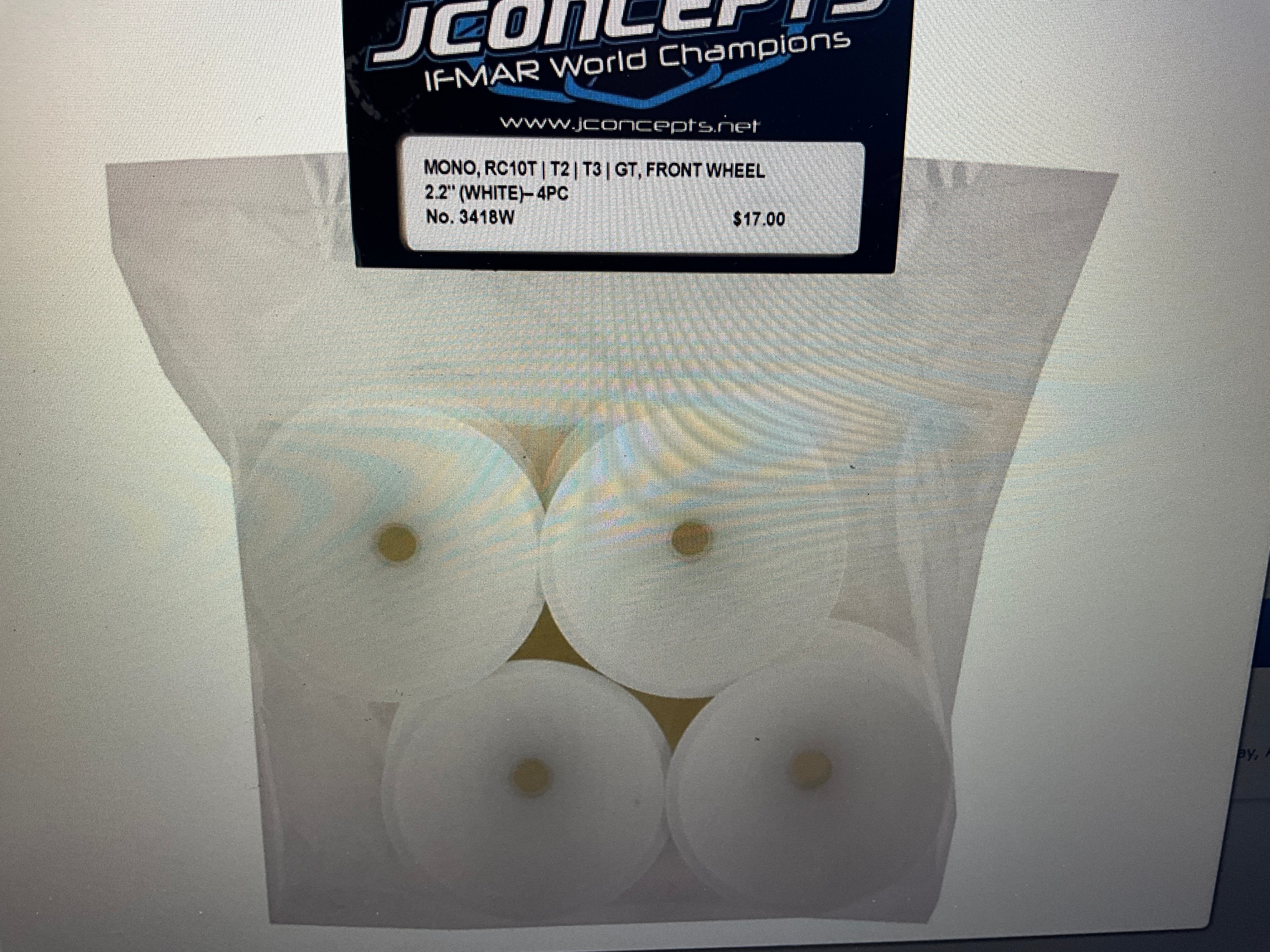 JConcepts 2.2" Bearing Front Stadium Truck Wheels (White) (4) (RC10T/T2/T3/GT)