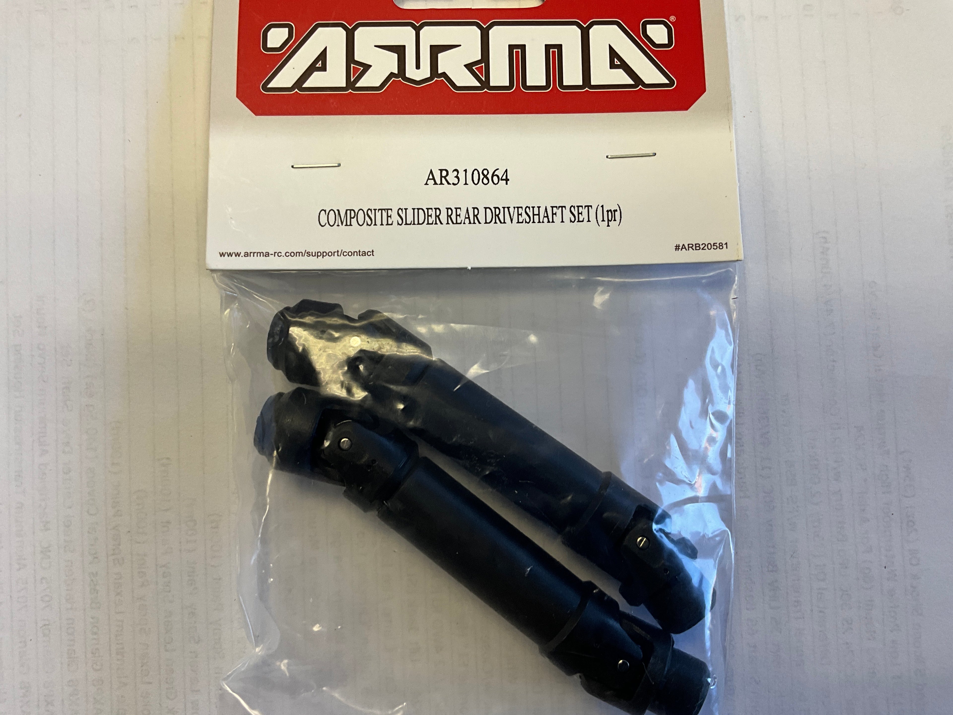 ARRMA Composite Rear Slider Driveshaft Set: 4x4 3s