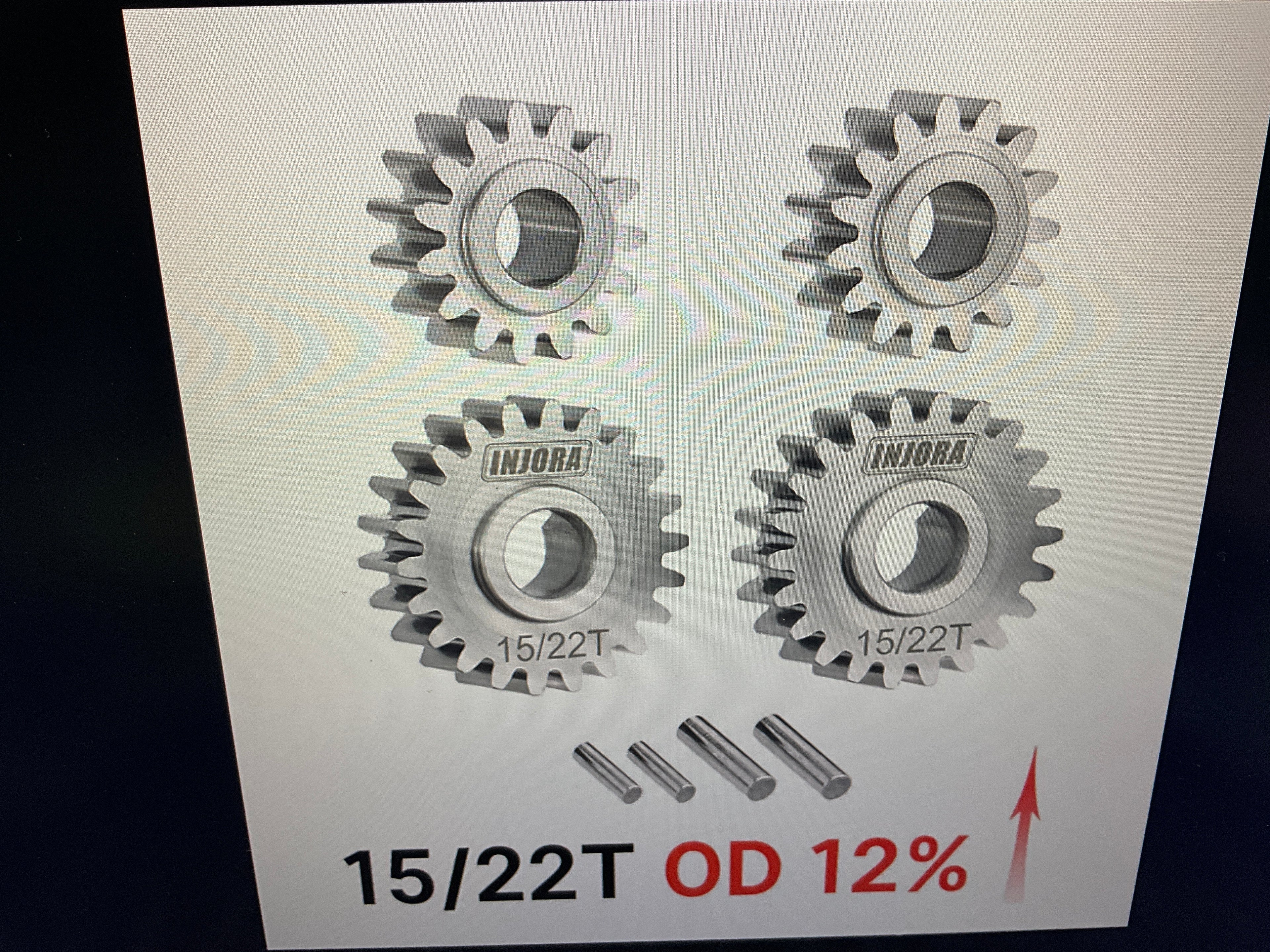INJORA Stainless Steel Portal Gears Set for 1/18 Redcat Ascent-18 & Scout II Apex