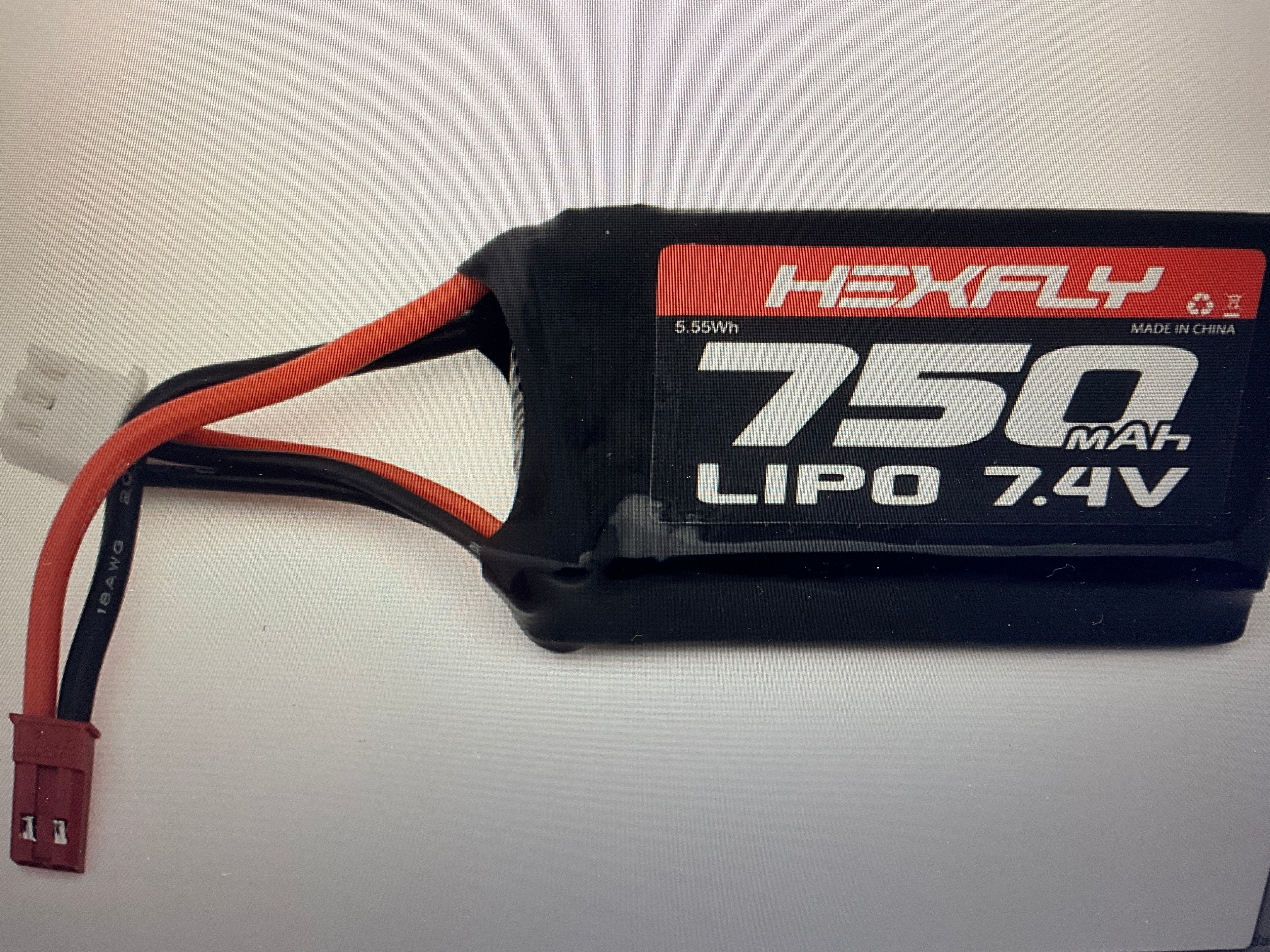 Redcat MT-18/Ascent-18 2S Lipo Battery (7.4V/750mAh) w/JST Connector