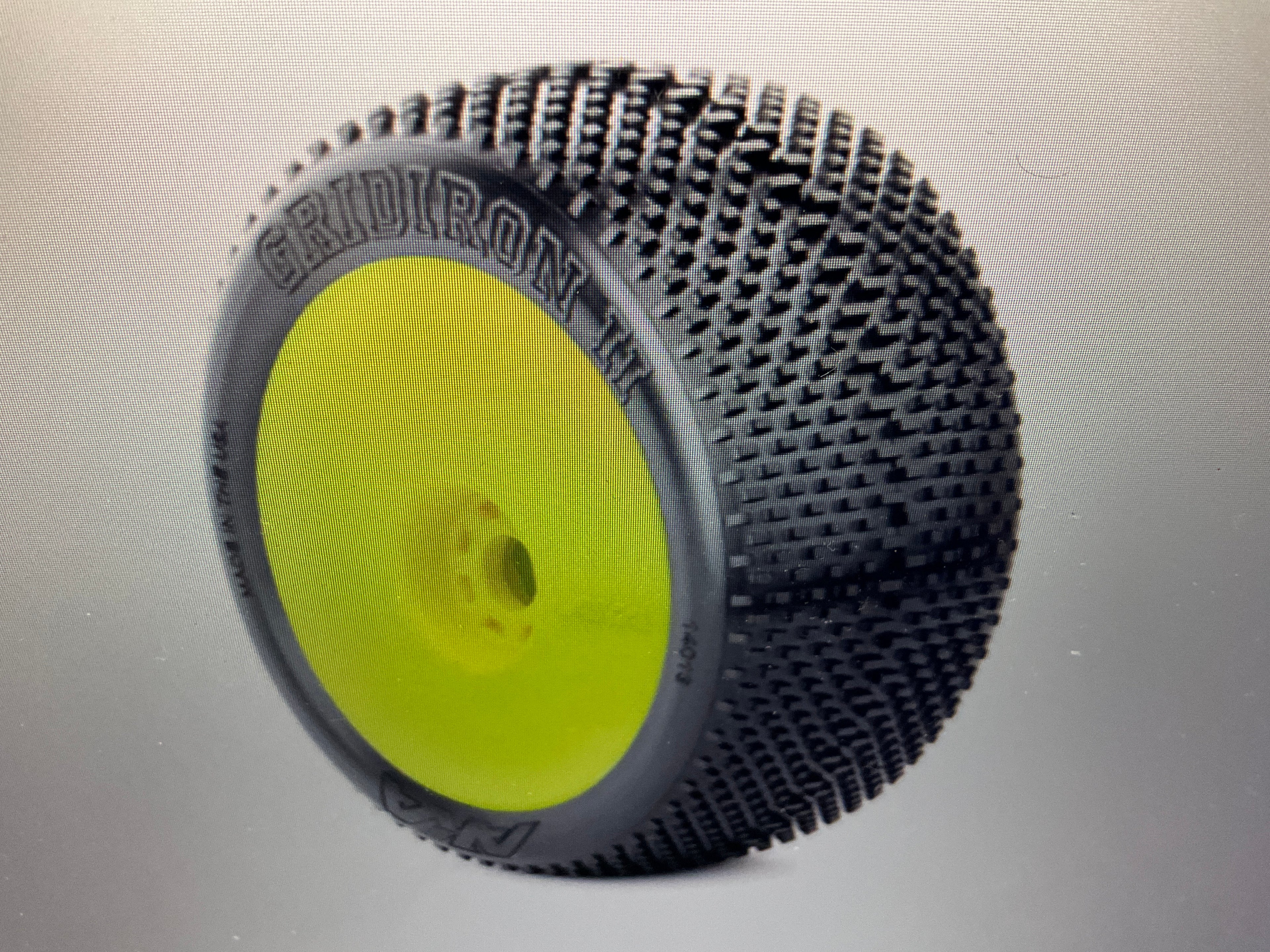 AKA PRODUCTS, INC. 1/8 Gridiron II Super Soft Long Wear Pre-Mounted Tires, Yellow EVO Wheels (2): Buggy