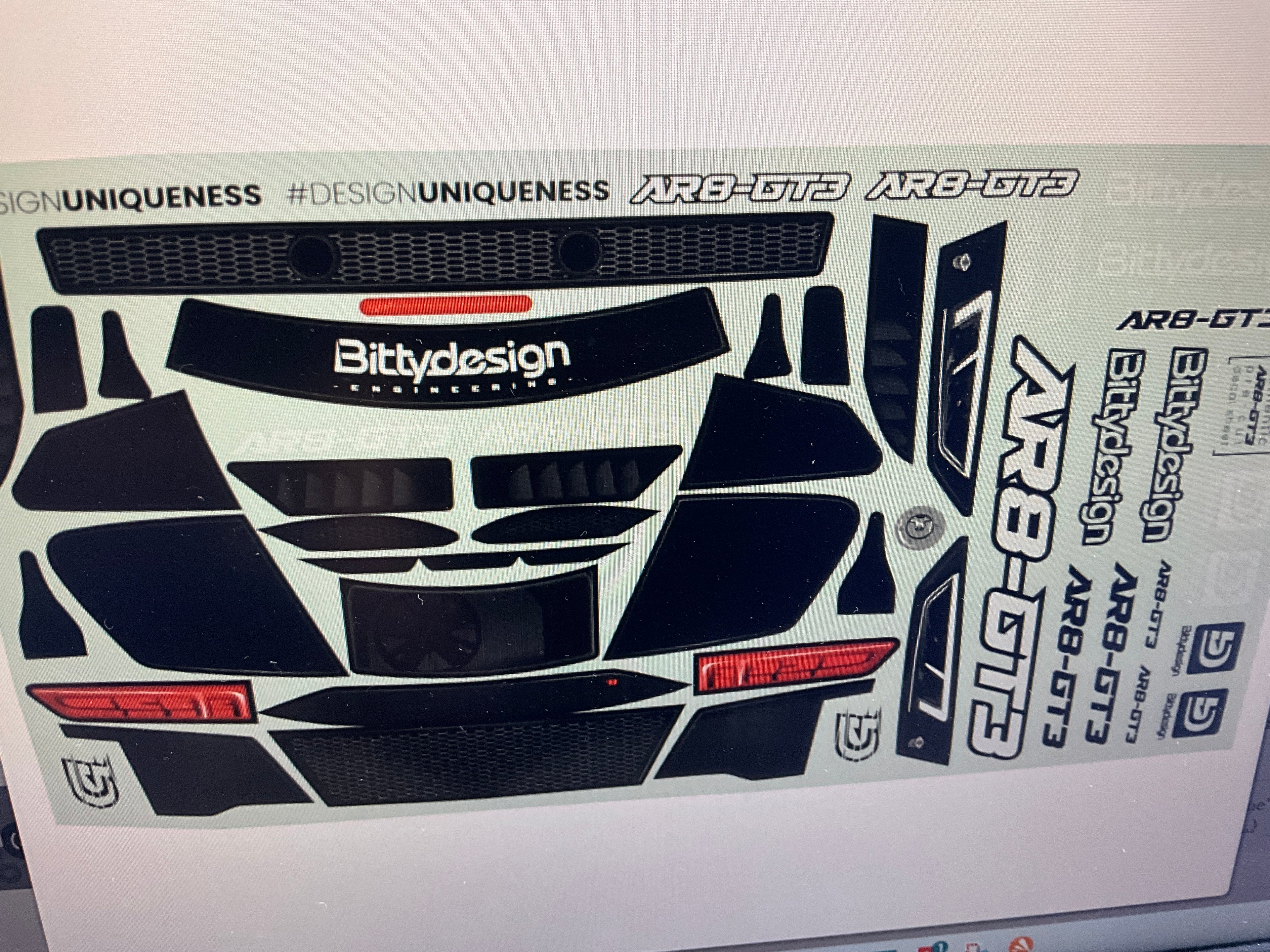 Bittydesign AR8-GT3 1/10 GT Touring Car Body (Clear) (190mm)