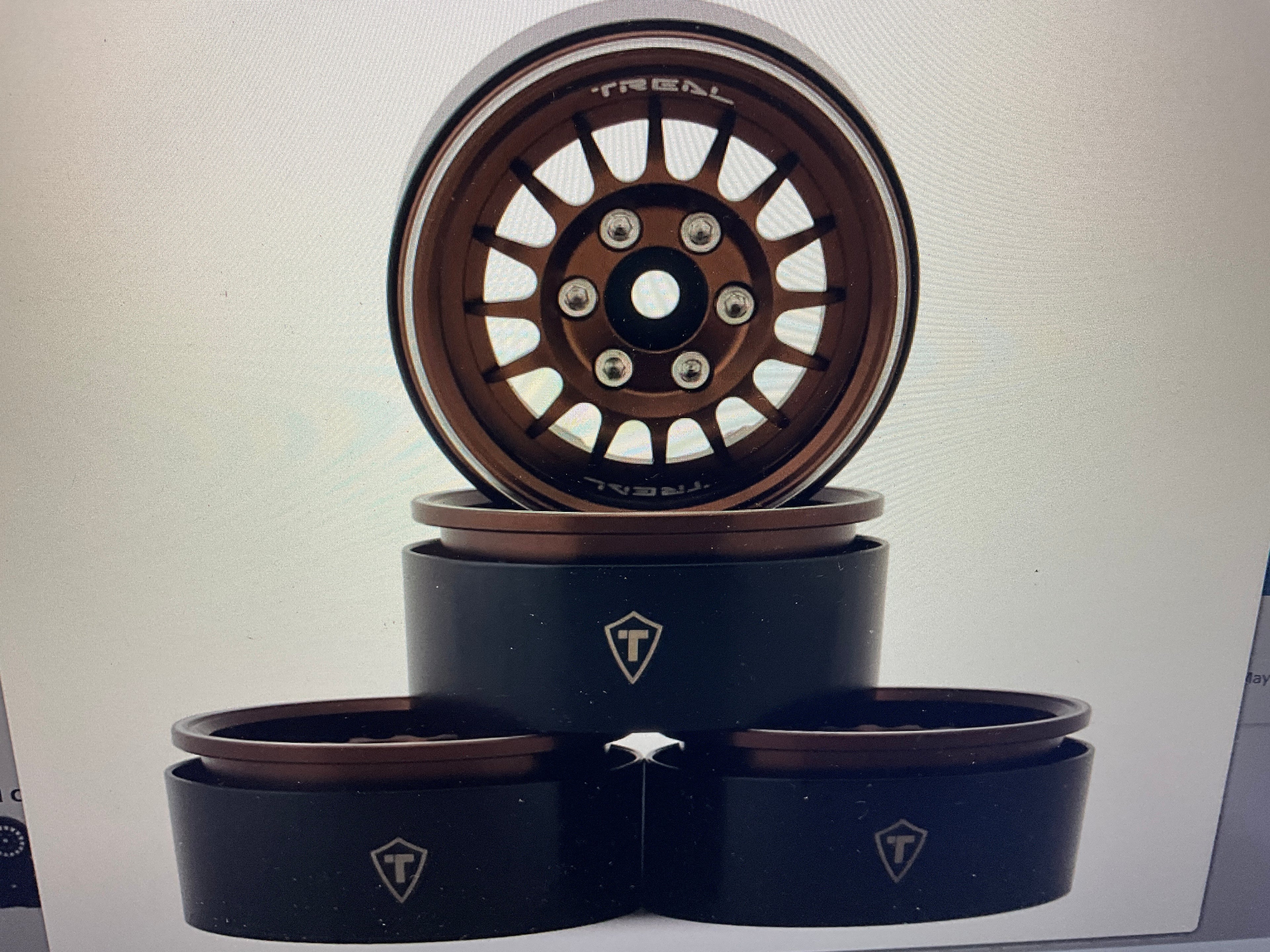 Treal Hobby Type N 1.9" Multi-Spoke Beadlock Wheels (Bronze) (4)