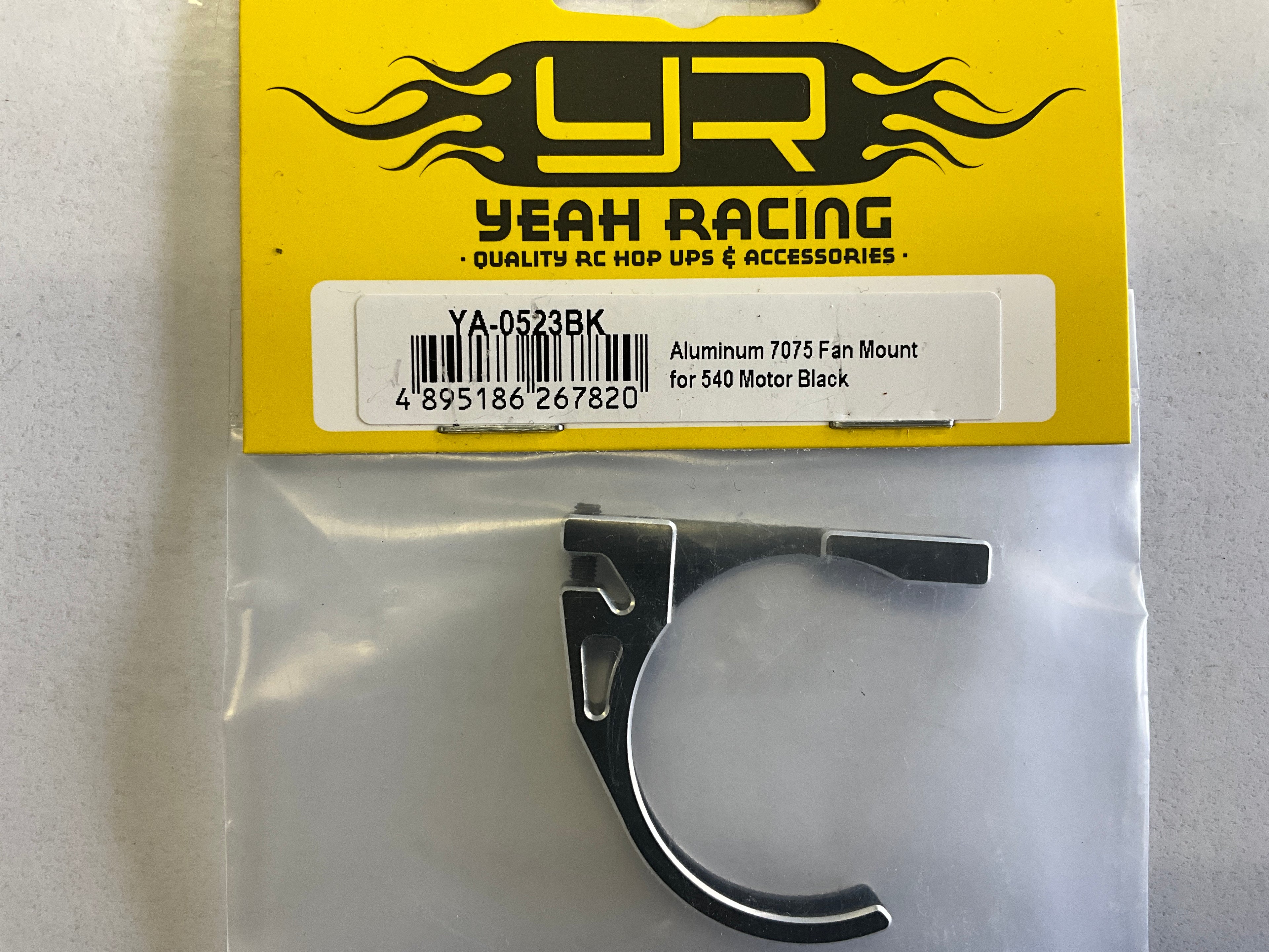 Yeah Racing 1/10 Scale Motor Aluminum Fan Mount (Black)