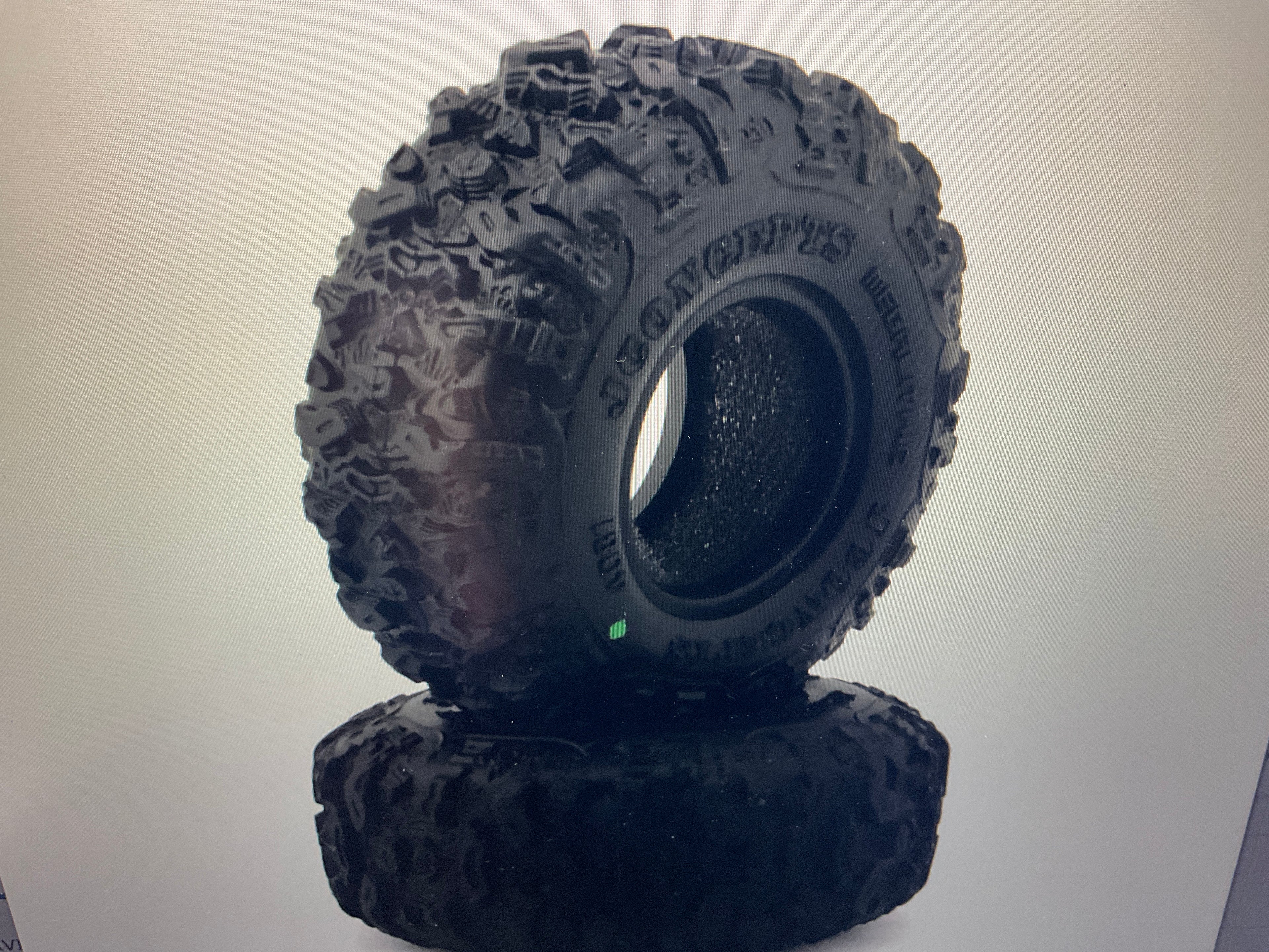 JConcepts Megalithic 1.0" Micro Crawler Tires (2) (57mm OD) (Green)