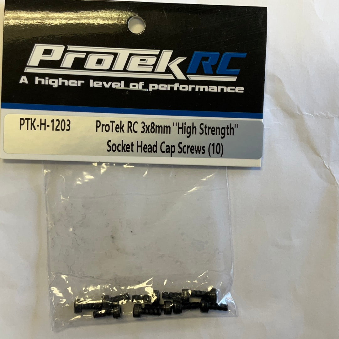ProTek RC 3x8mm "High Strength" Socket Head Cap Screws (10)