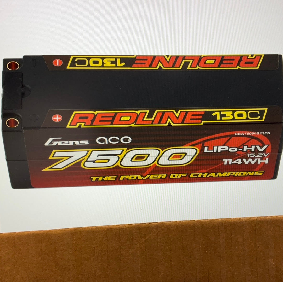 Gens Ace 4s LiHV LiPo Battery 130C w/5mm Bullets & T-Style Adapter (15.2V/7500mAh)