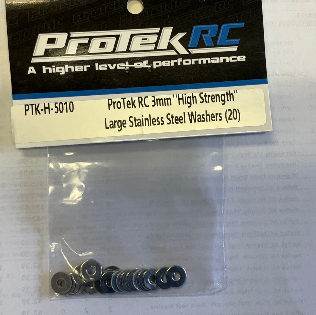 ProTek RC 3mm "High Strength" Stainless Steel Washers (20)