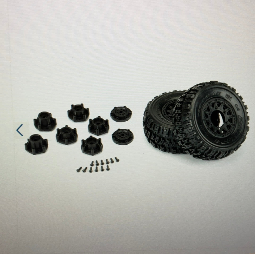Proline1/10 Trencher X Front/Rear 2.2"/3.0" SC Mounted 12mm Black Raid (2)
