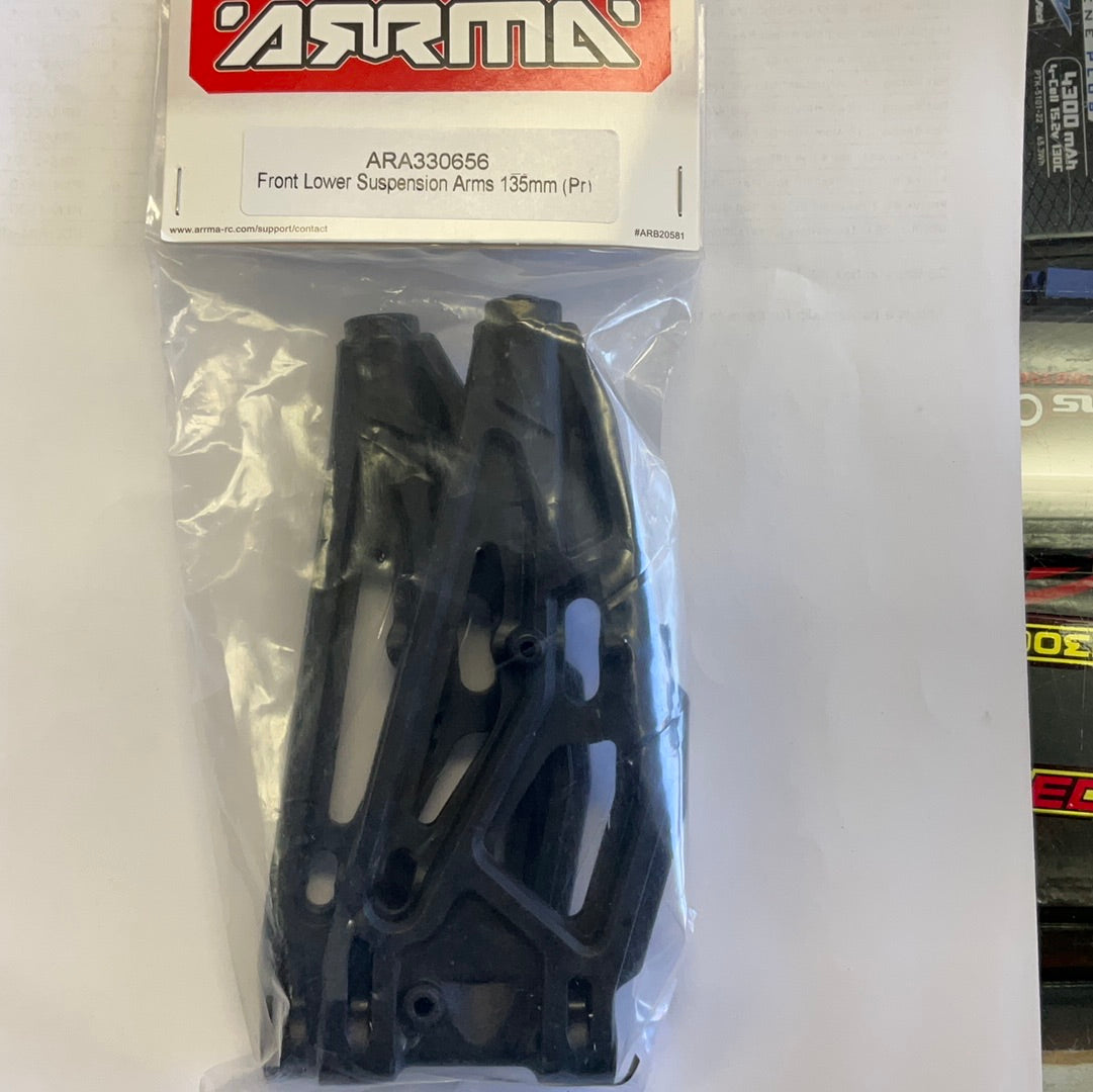 ARRMA Front Lower Suspension Arms, 135mm (1 Pair): EXB