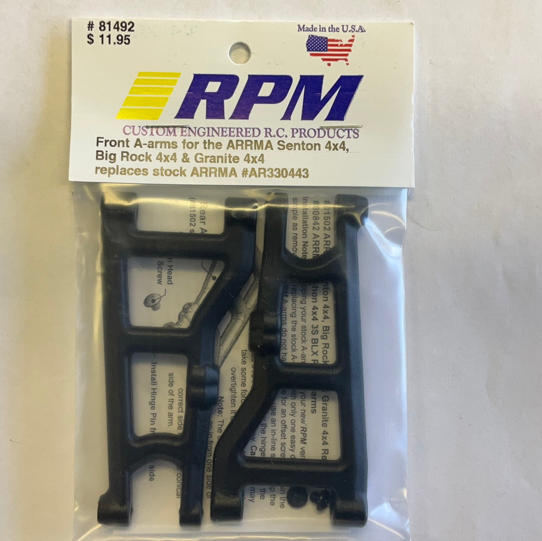 RPM Front A-Arms: ARRMA 1/10 3S BLX 4x4 Big Rock, Senton, Granite