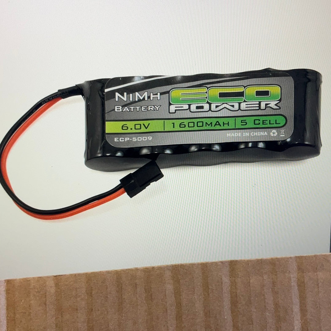 EcoPower 5-Cell NiMH Stick Receiver Battery Pack (6.0V/1600mAh)